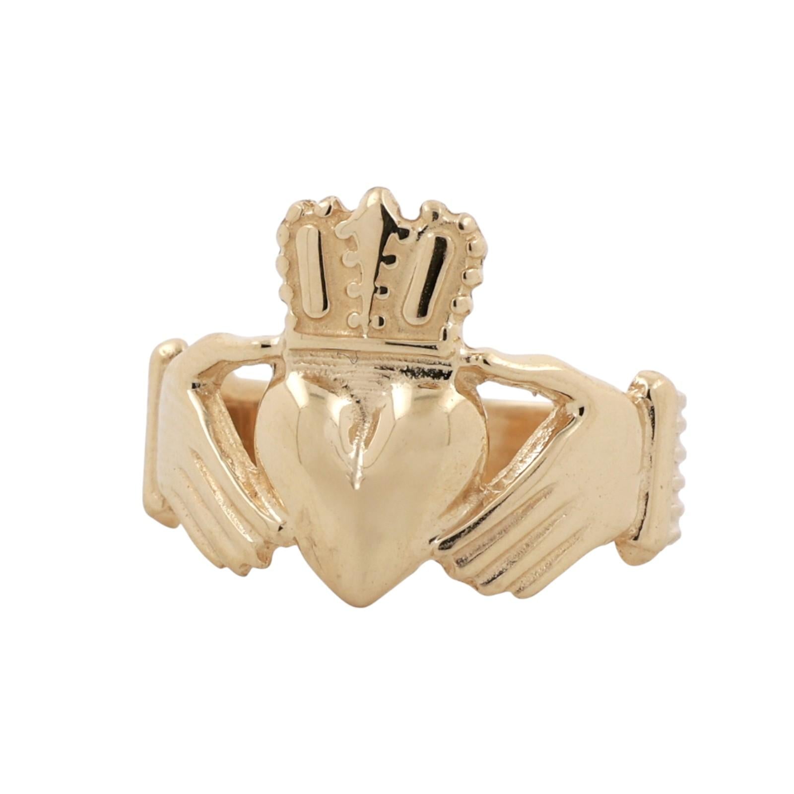 Claddagh Love Ring 14K Yellow Gold Size 6.25 Vintage Estate