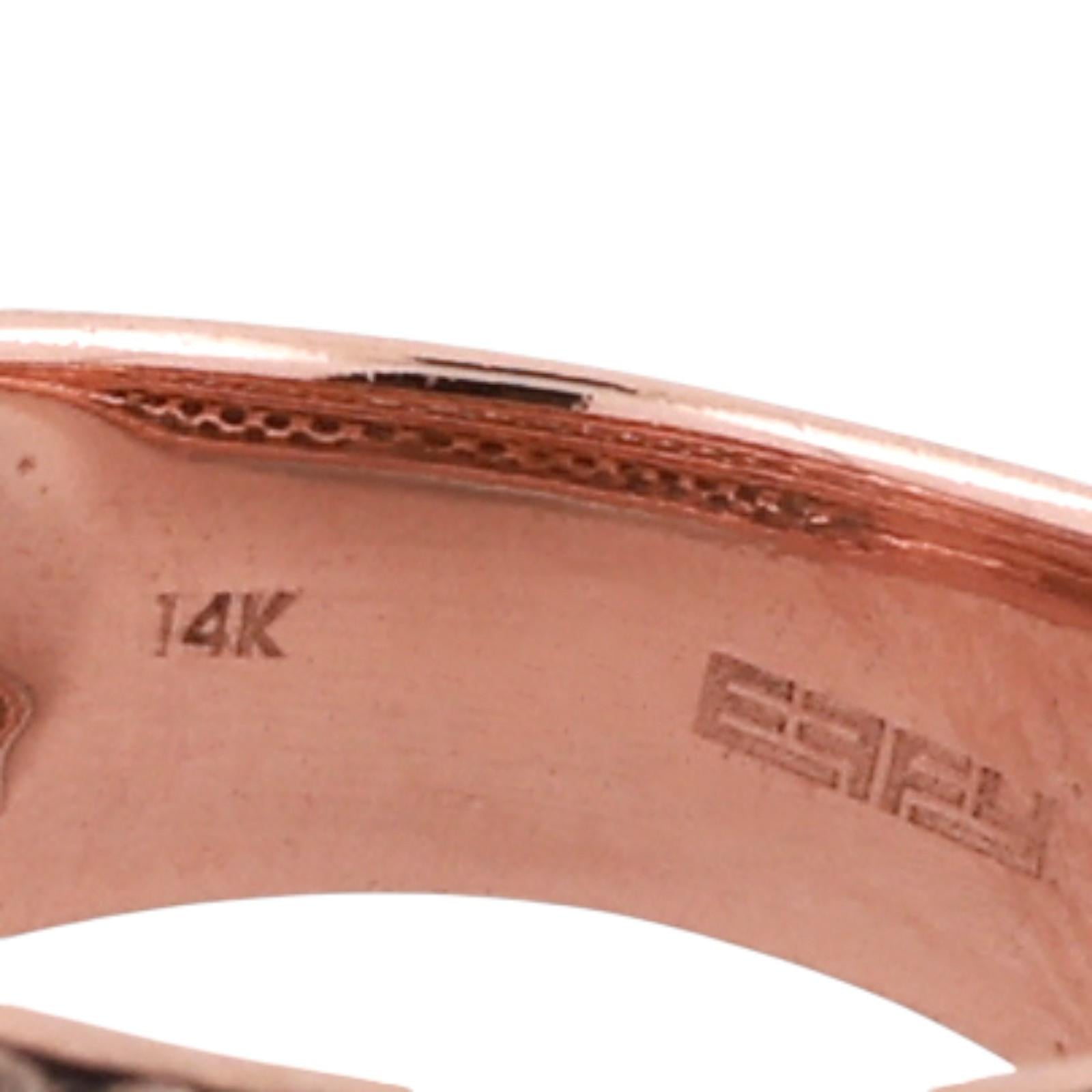 Effy Diamond Wide Band Ring 14K Rose Gold 3.00 TW White Black Brown Diamonds S 7