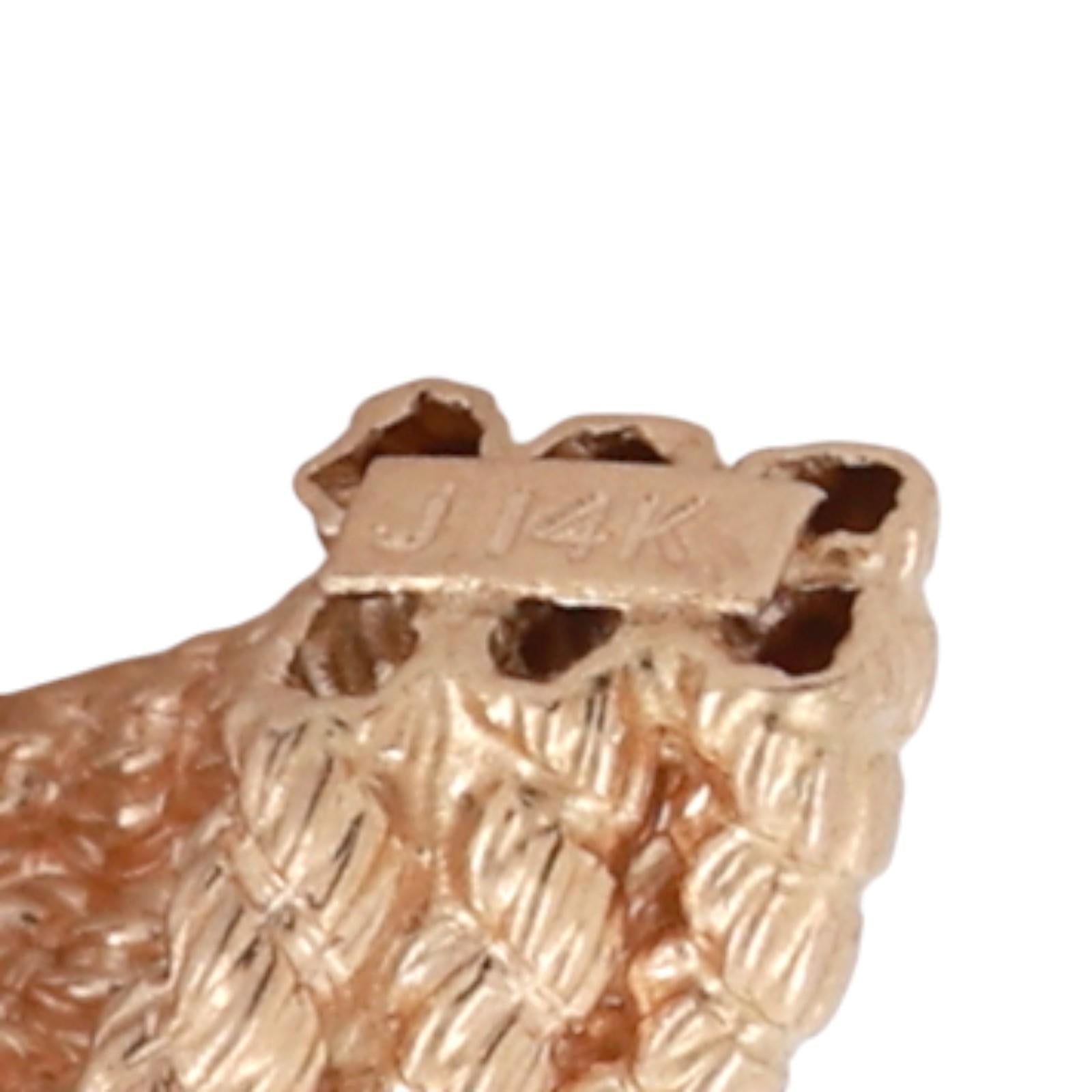 Diamond Drop Earrings 14K Gold Rope Design 0.04 TW 0.55" Ladies Estate