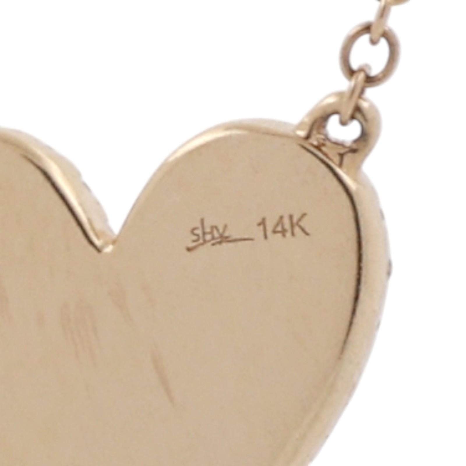 Cluster Diamond Heart Pendant Cable Link Chain Necklace 14K Yellow Gold 15-18"