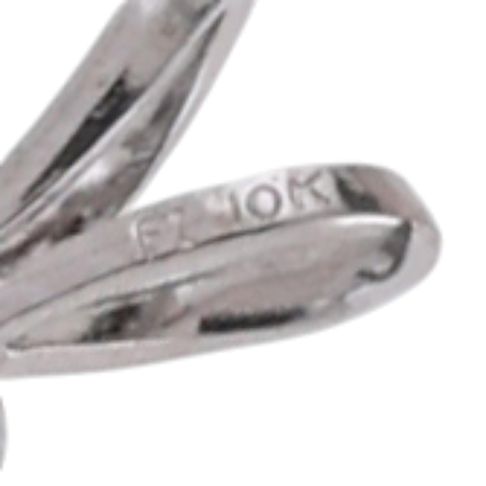 Solitaire Ruby Pendant Charm Cubic Zirconia Gem Accents 10K White Gold 1.05"