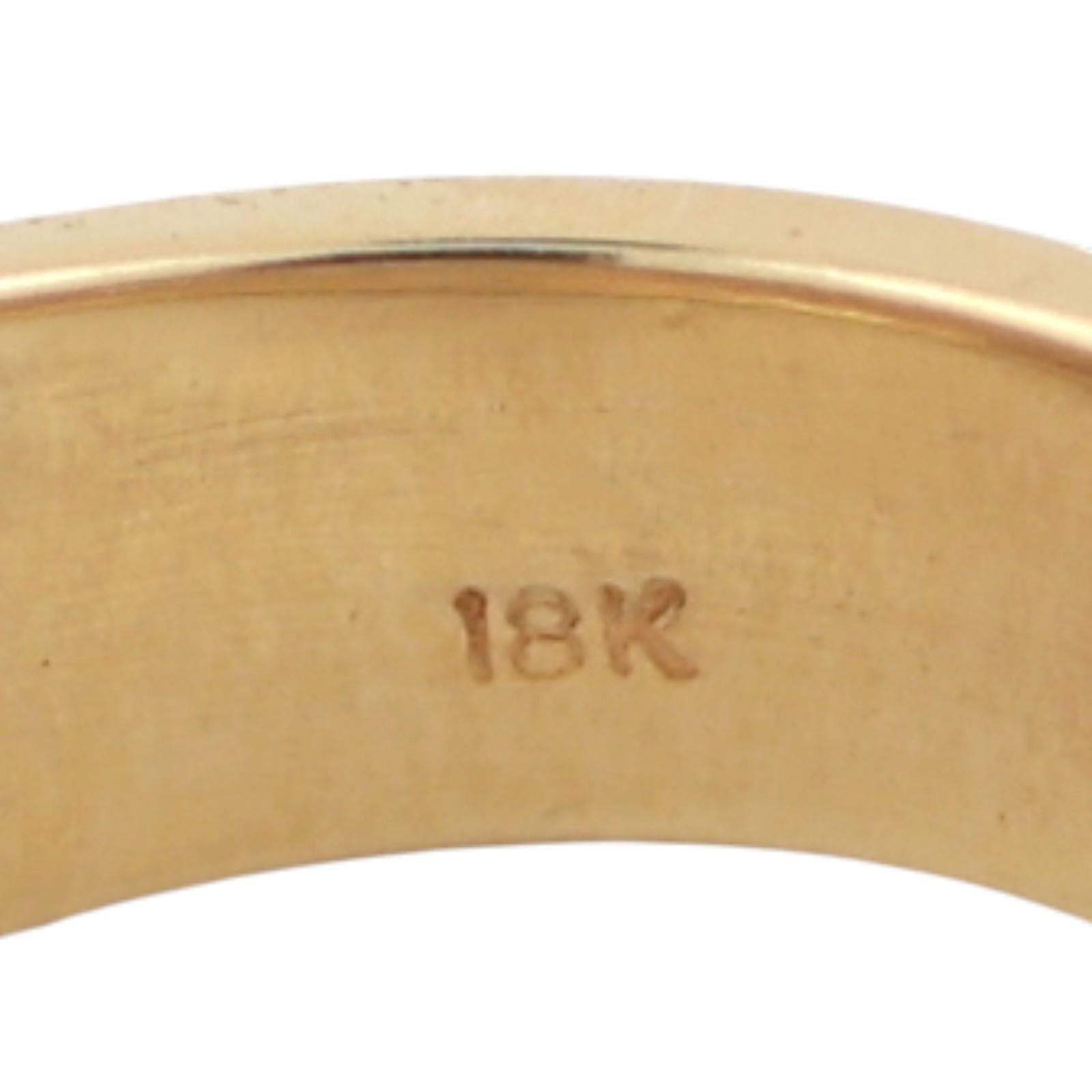 0.50 TW Diamond Wide Band Ring 18K Two-Tone Gold Size 6.75 Estate