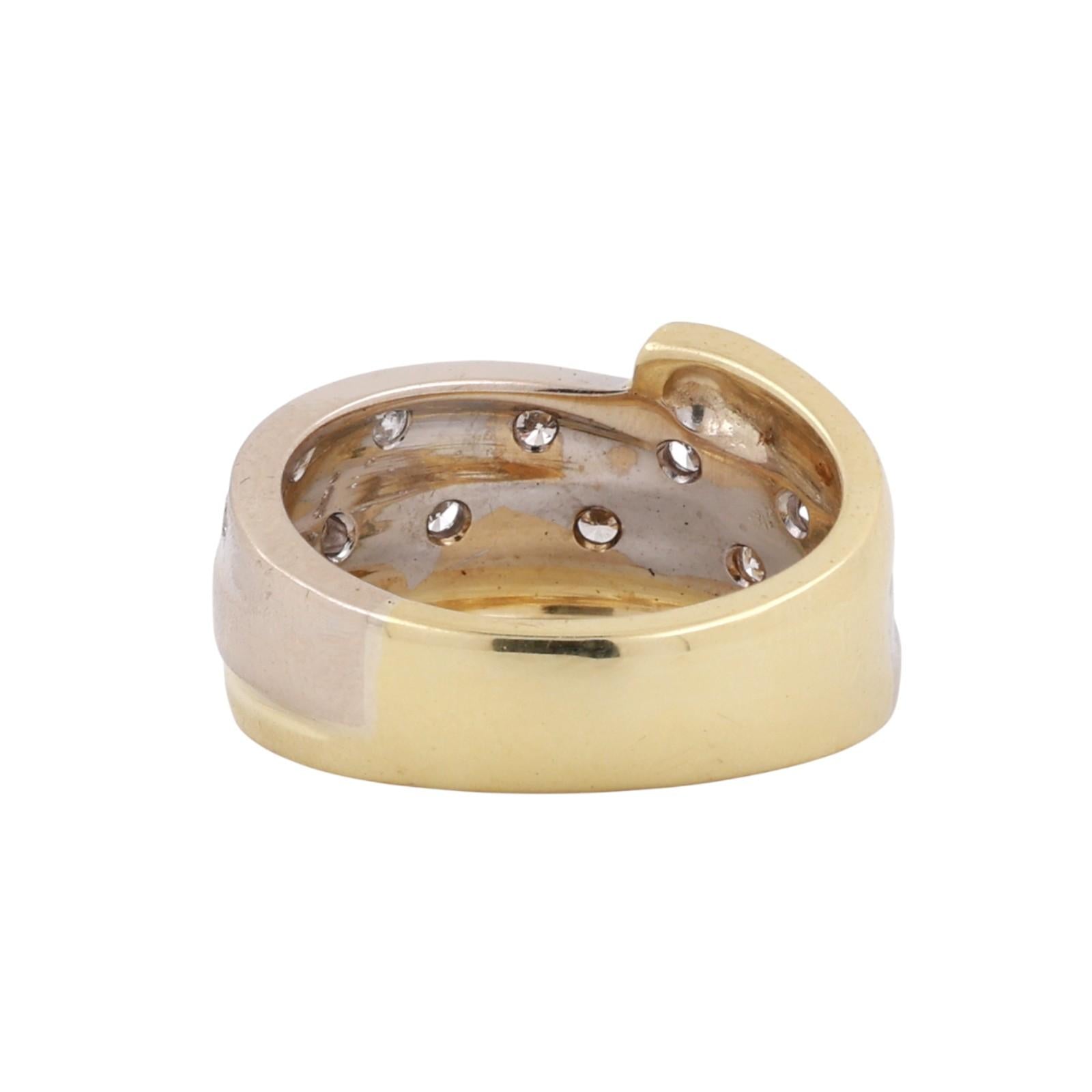 0.50 TW Diamond Wide Band Ring 18K Two-Tone Gold Size 6.75 Estate