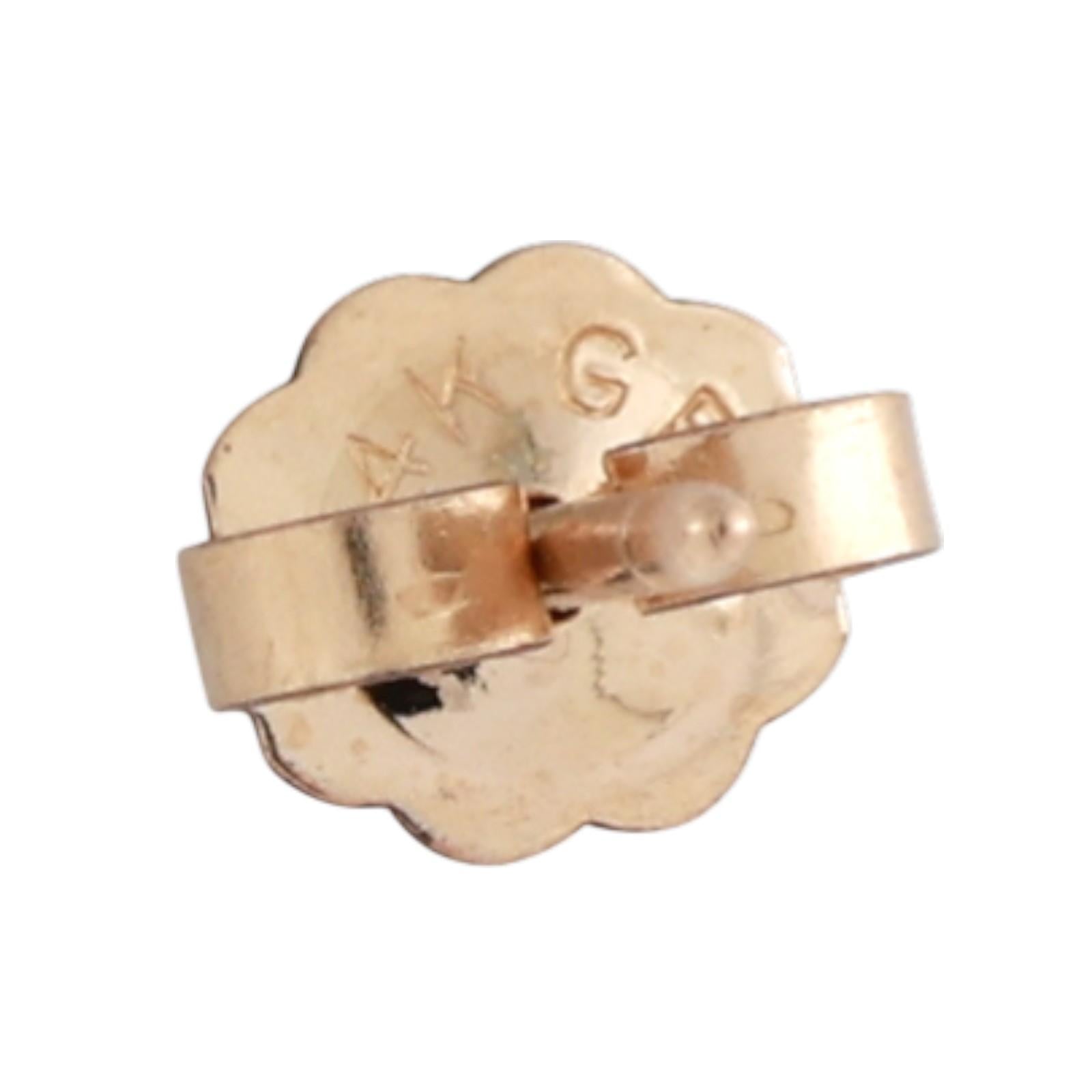 Emerald Diamond Floral Stud Earrings With Diamond Attachment Yellow Gold 0.80"