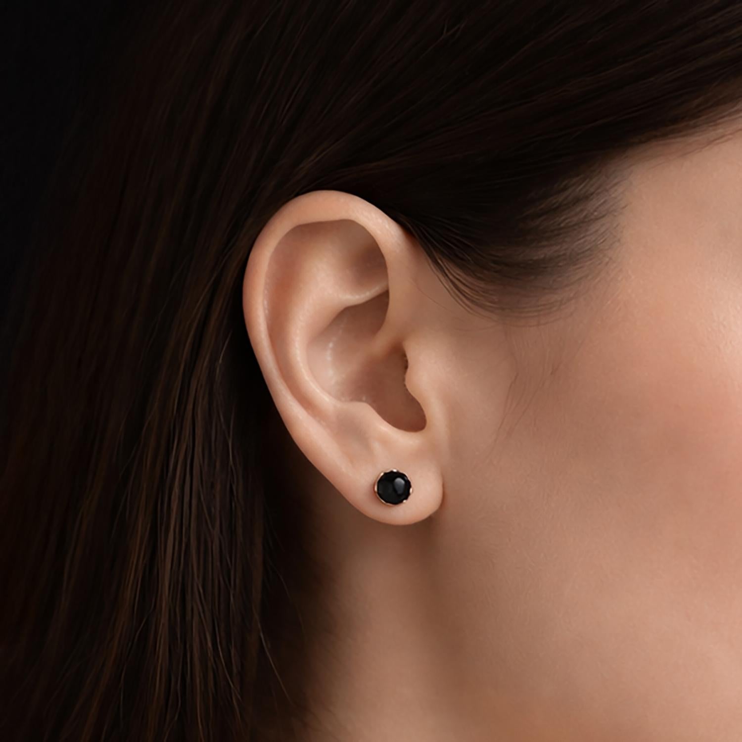 0.20 CTW Round Blue Sapphire Stud Earrings 10K Yellow Gold 4-Prong Setting