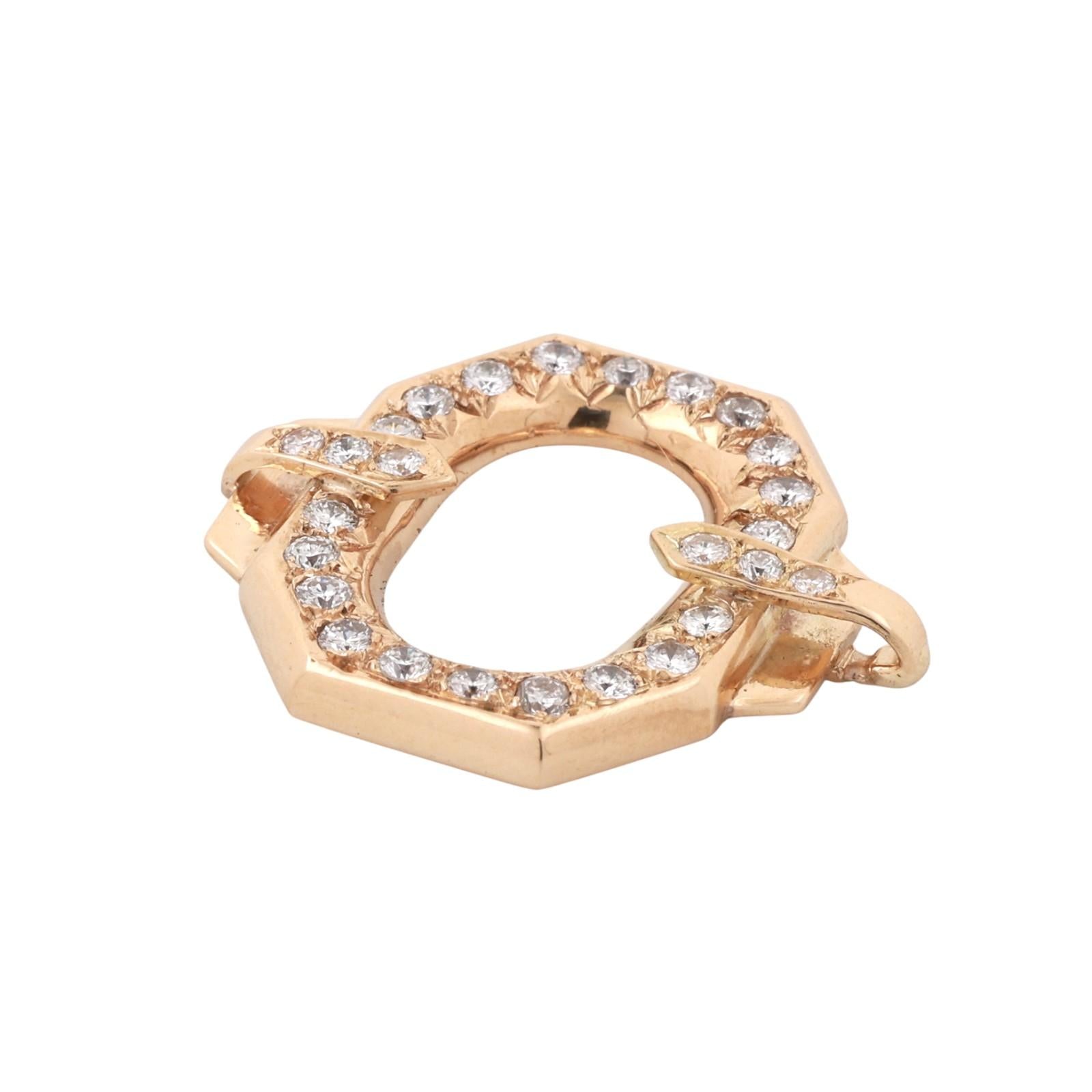 0.75 TW Diamond Hexagonal Pendant 14K Yellow Gold 1.15" Ladies Estate