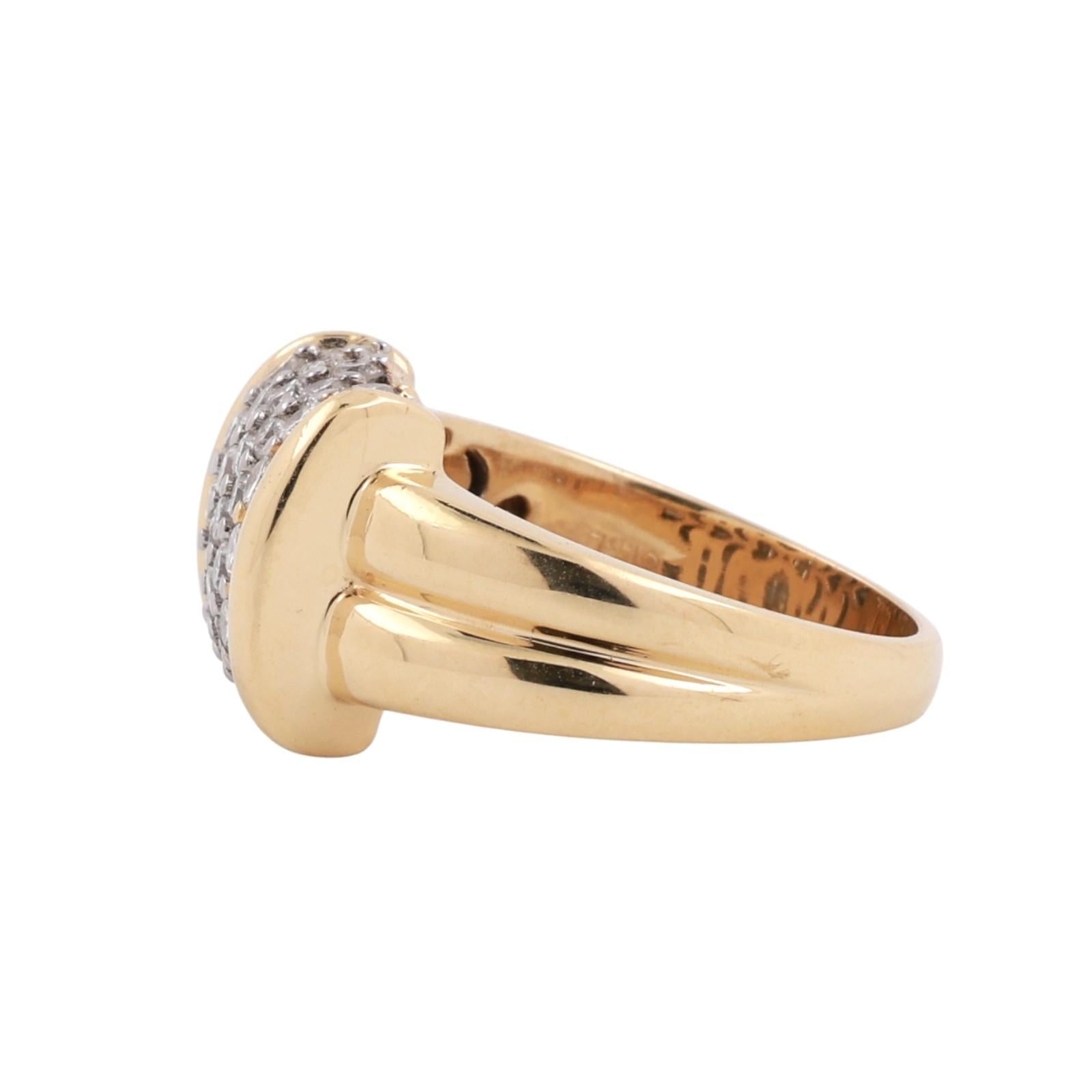 Cluster Diamond Cocktail Ring 18K Two-Tone Gold 1.20 TW Size 7.25 Ladies Estate