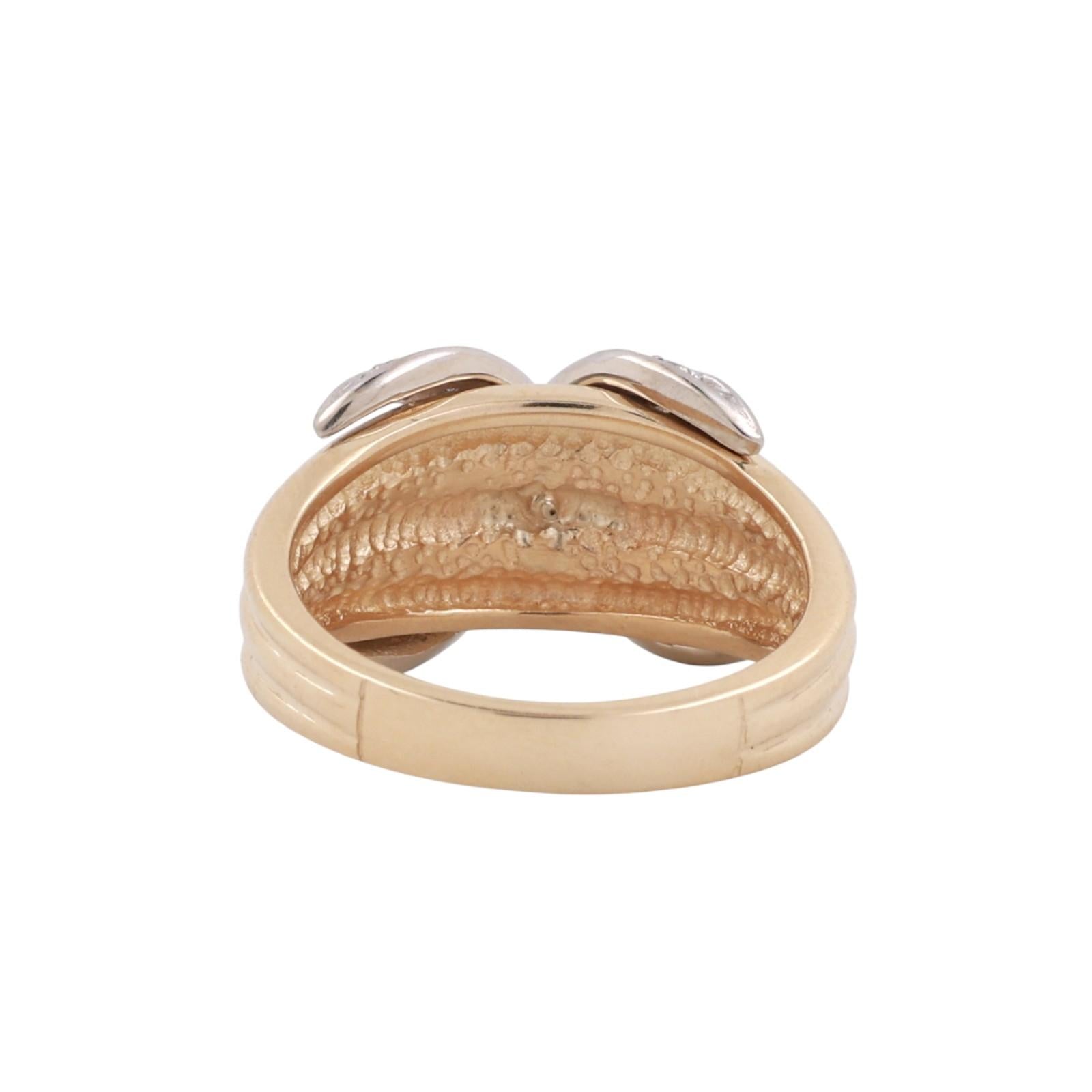 Diamond X Band Ring 14K Ridged Gold 0.28 TW Diamonds Size 6 Ladies Estate