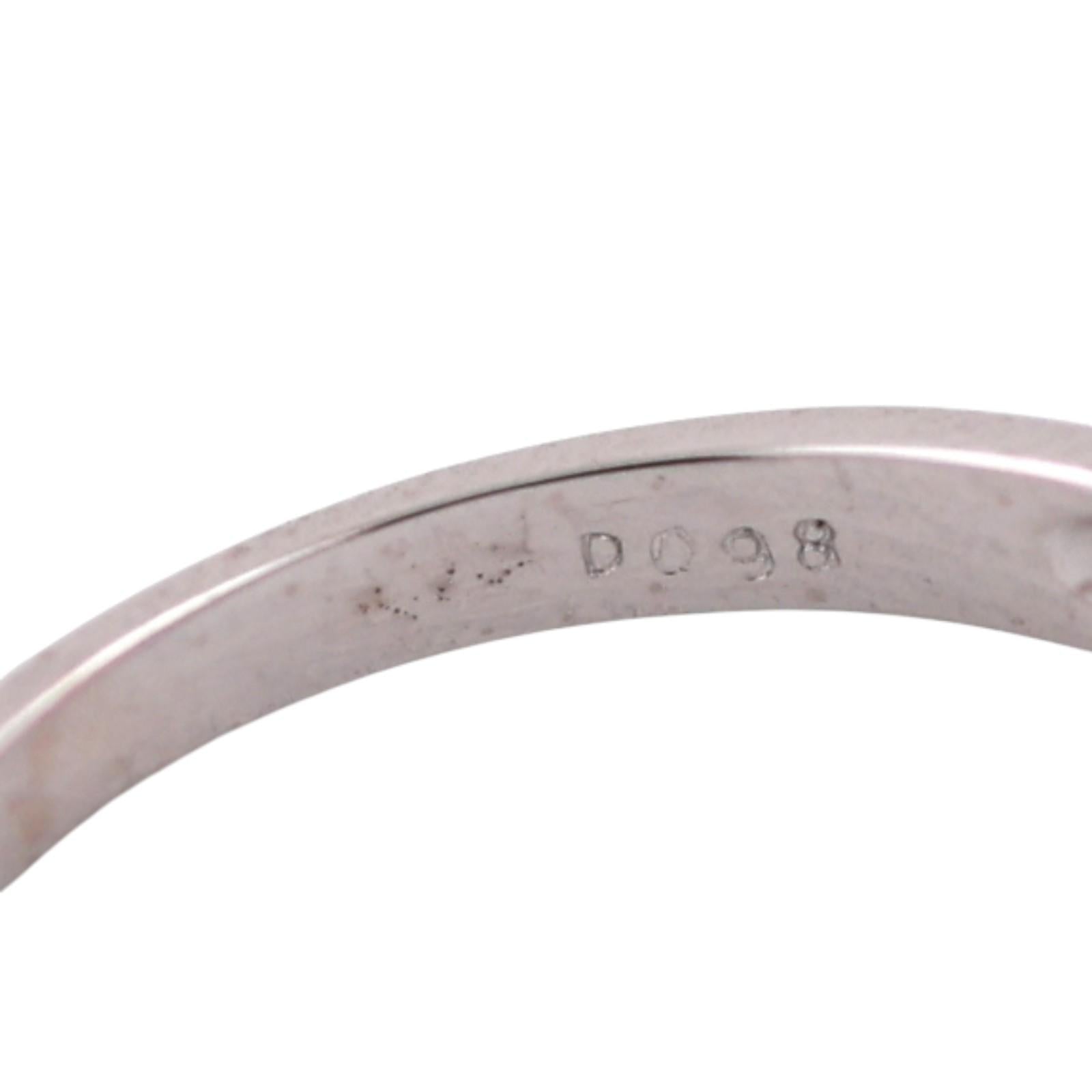 Baguette Round Diamond Half Eternity Band Ring 18K White Gold 0.98 TW Size 9