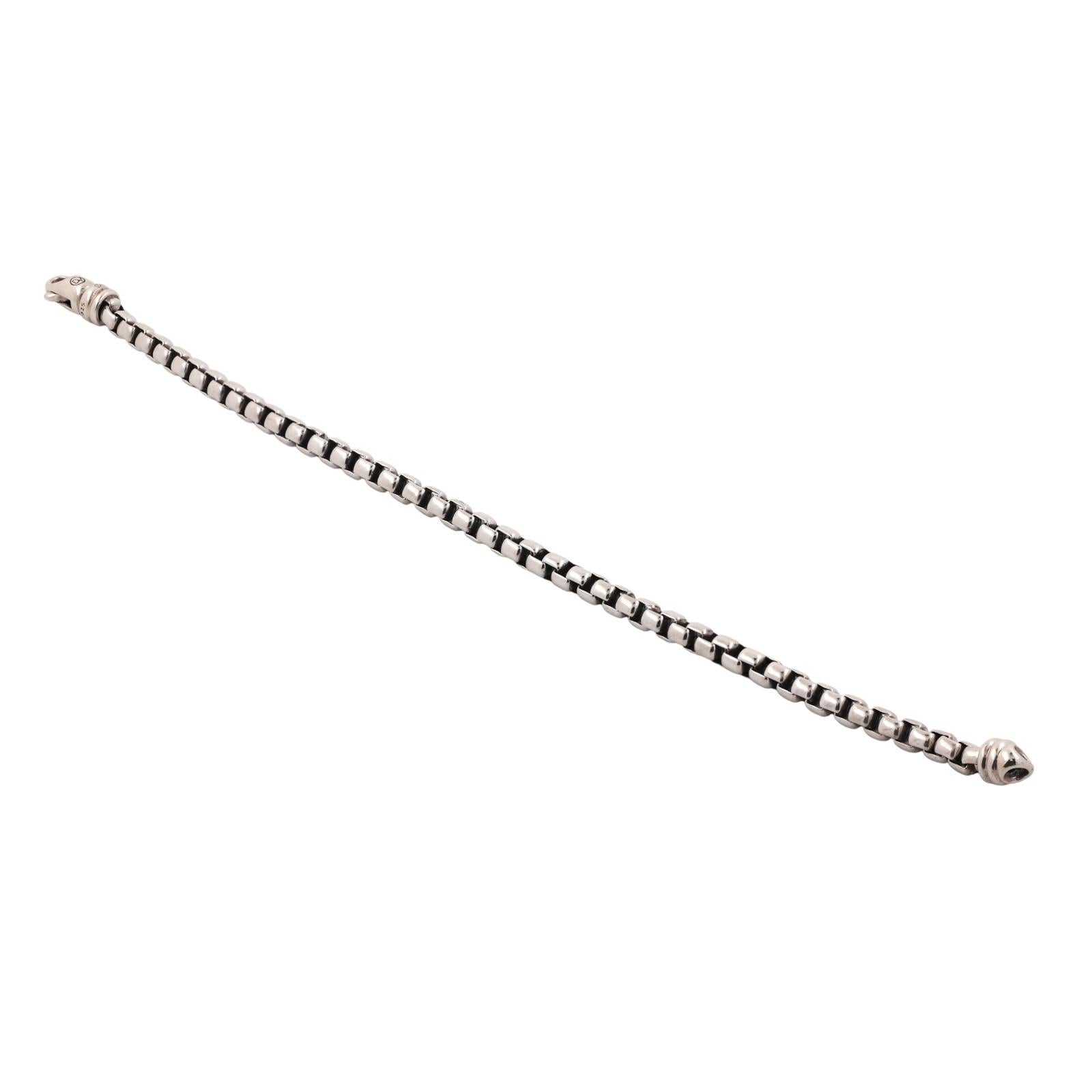 David Yurman Sterling Silver Box Link Chain Bracelet 8.75"