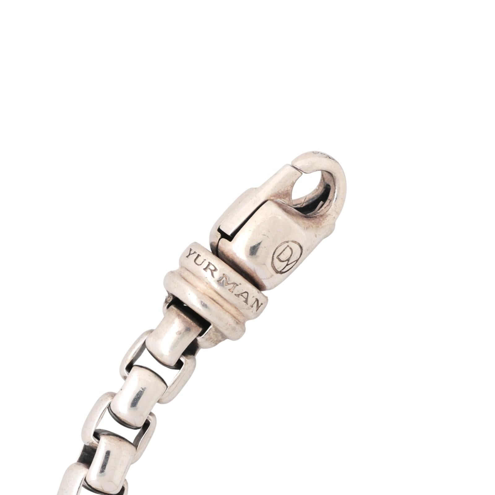 David Yurman Sterling Silver Box Link Chain Bracelet 8.75"