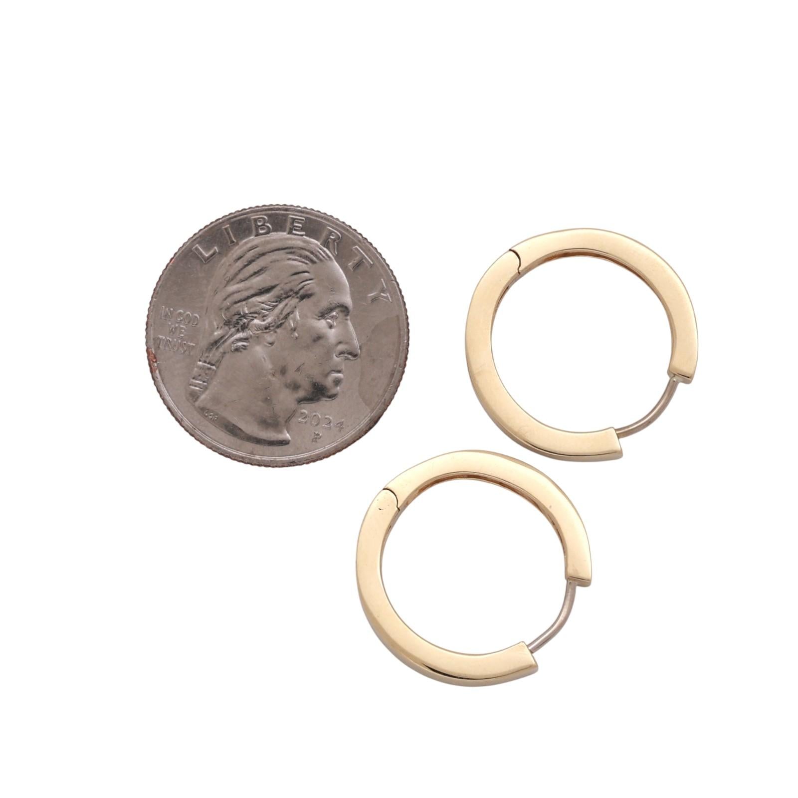 Round Diamond Circle Hoop Earrings Yellow Gold 0.50 TW Channel Set 0.80" Ladies