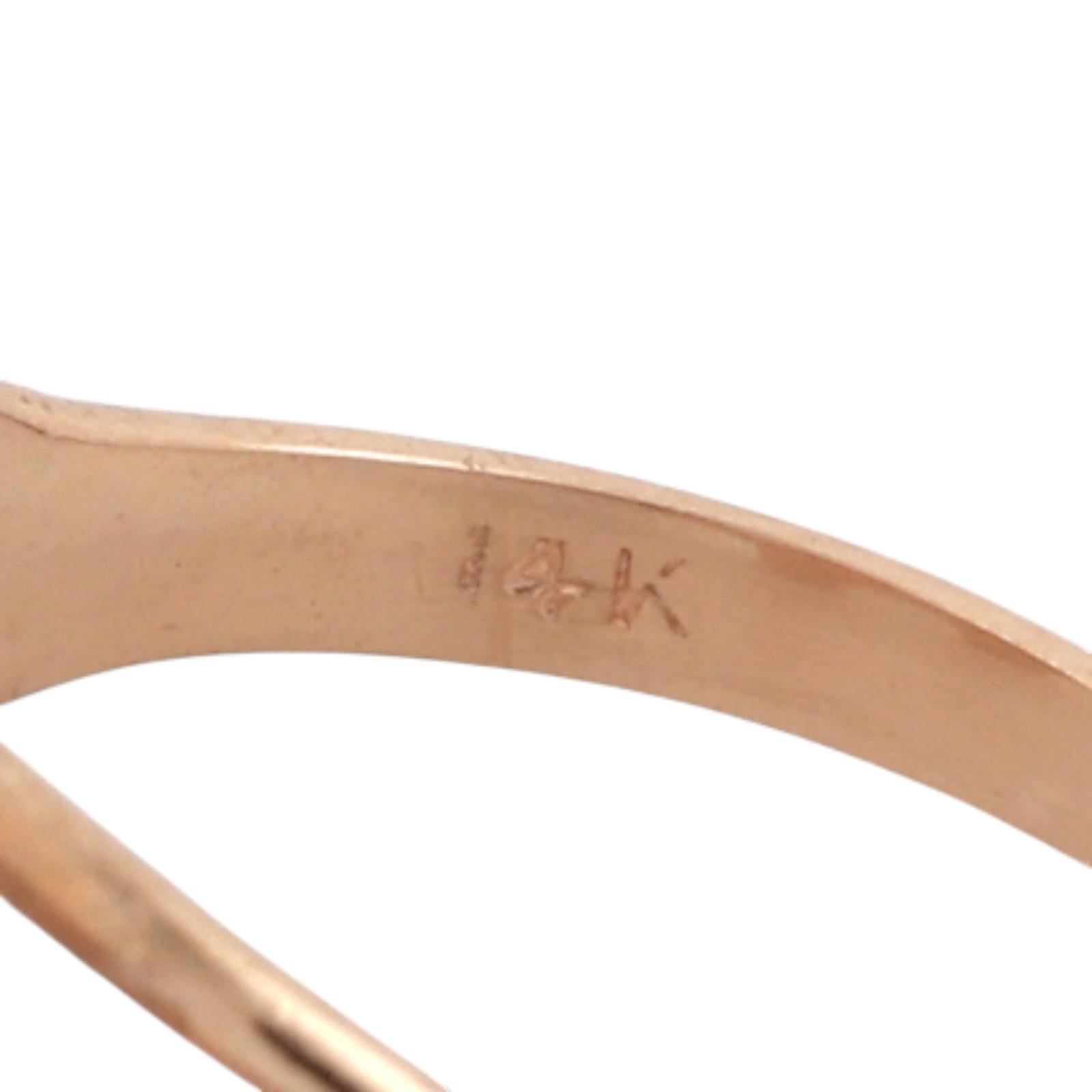 Fancy Letter K Diamond Statement Ring 14K Two-Tone Gold 0.25 TW Size 5.5 Estate