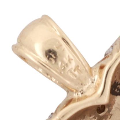 Cluster Diamond Heart Pendant Charm 14K Gold 0.15 TW Diamonds 0.80" Ladies