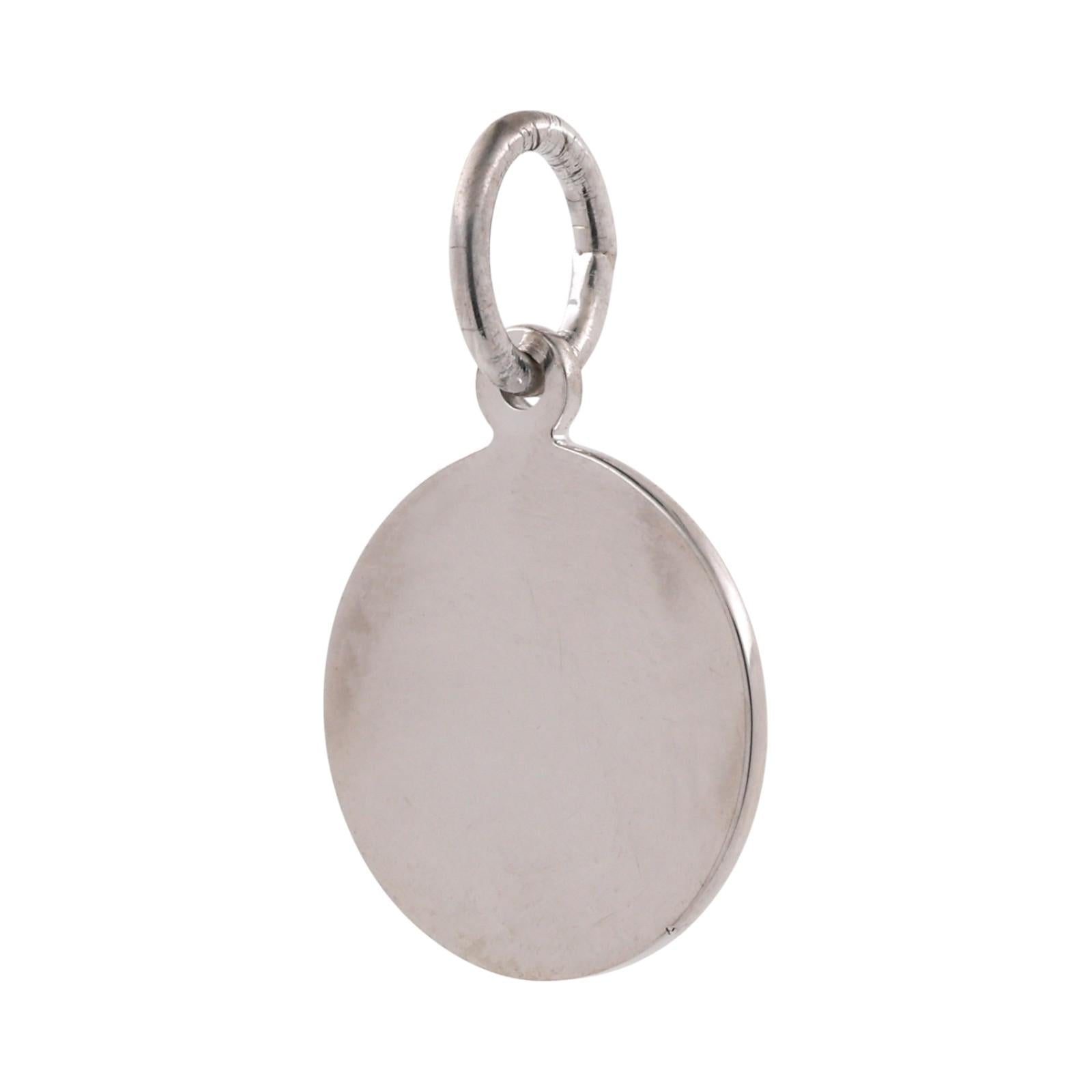 Tiffany & Co. 925 Sterling Silver Round Circle Tag Pendant Charm 1.05" Unisex