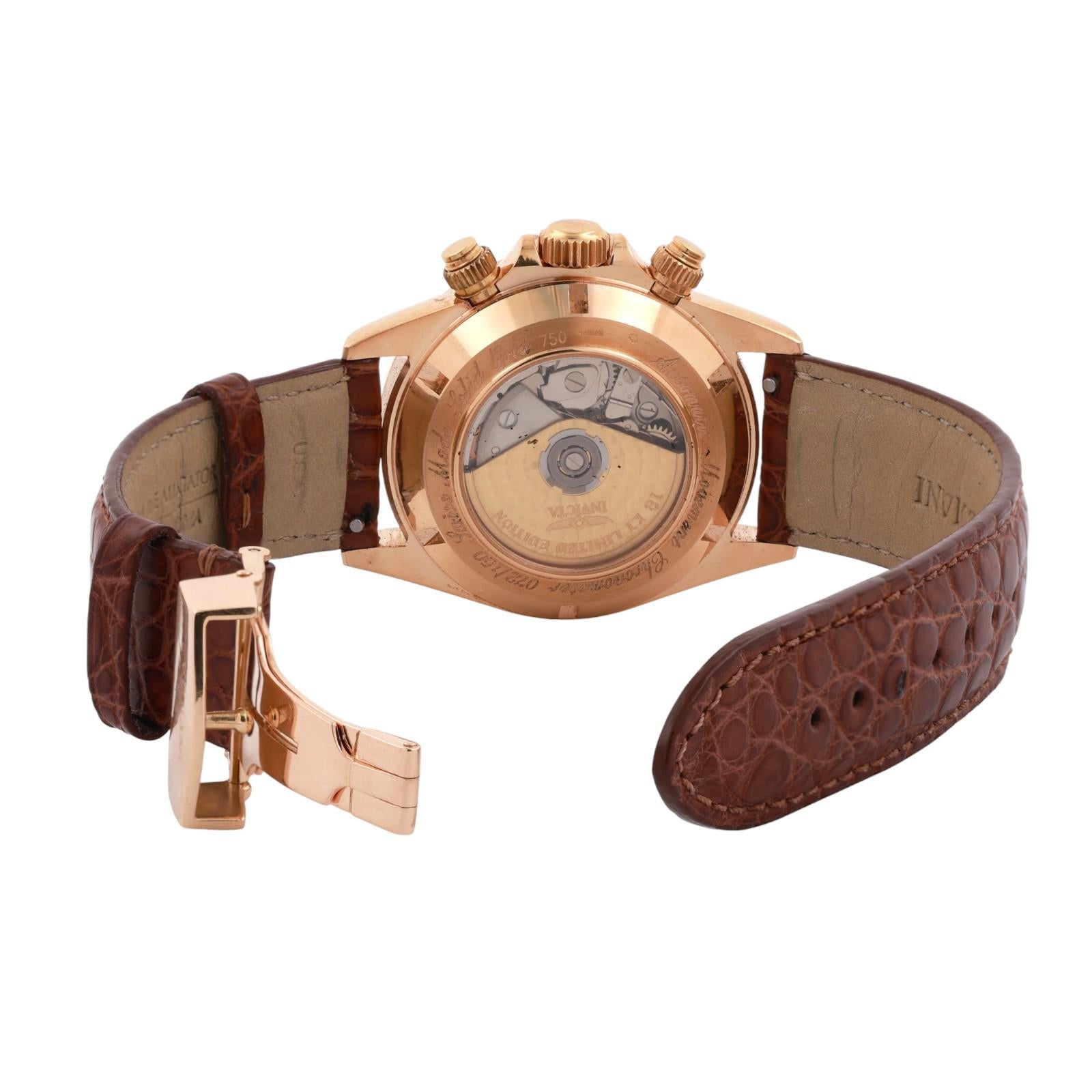 Mens 7750 Invicta Watch Automatic Swiss Chronometer Limited Ed. 18K Yellow Gold