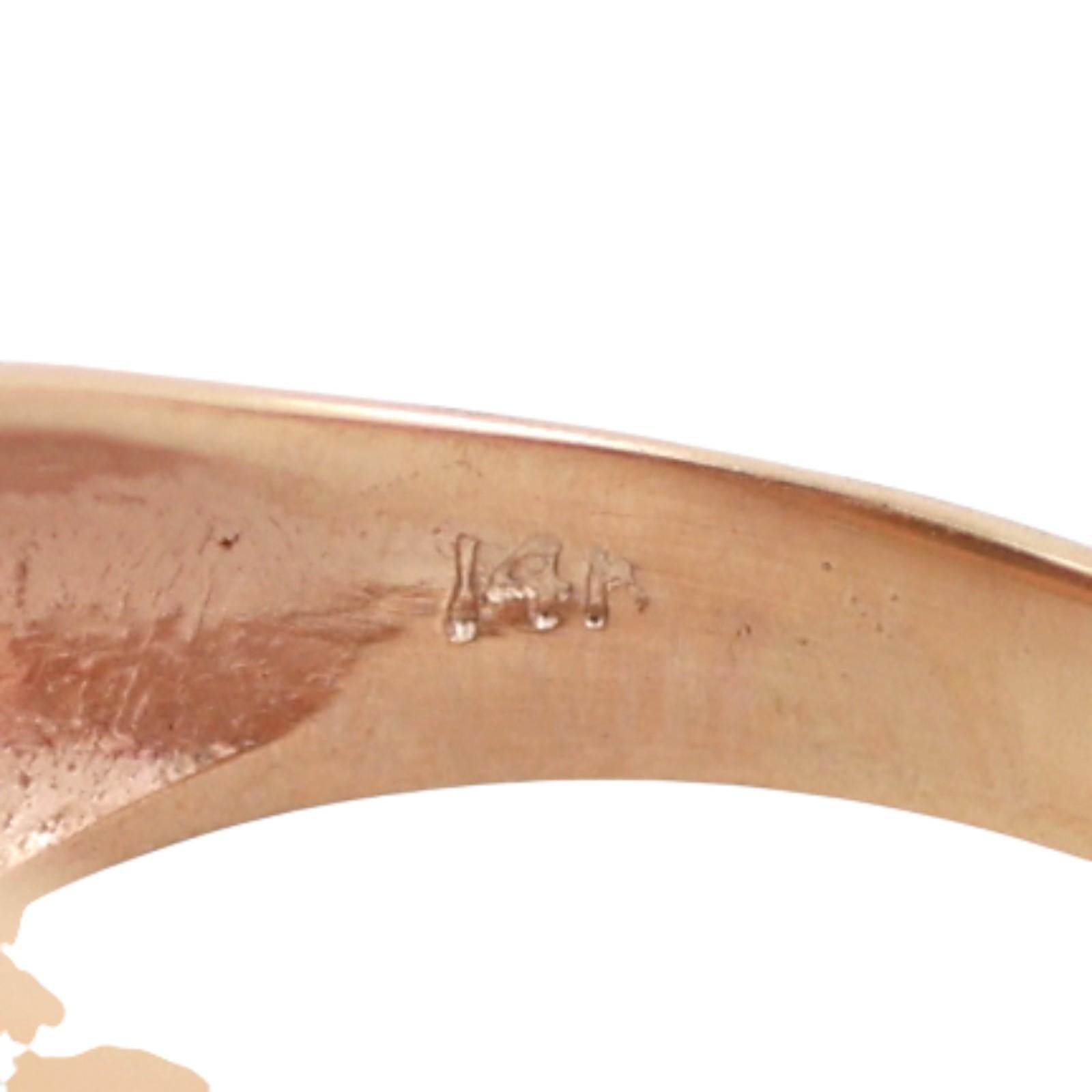 Geometric Mask Diamond Statement Ring 14K Gold 0.50 TW Size 6.5 Contemporary