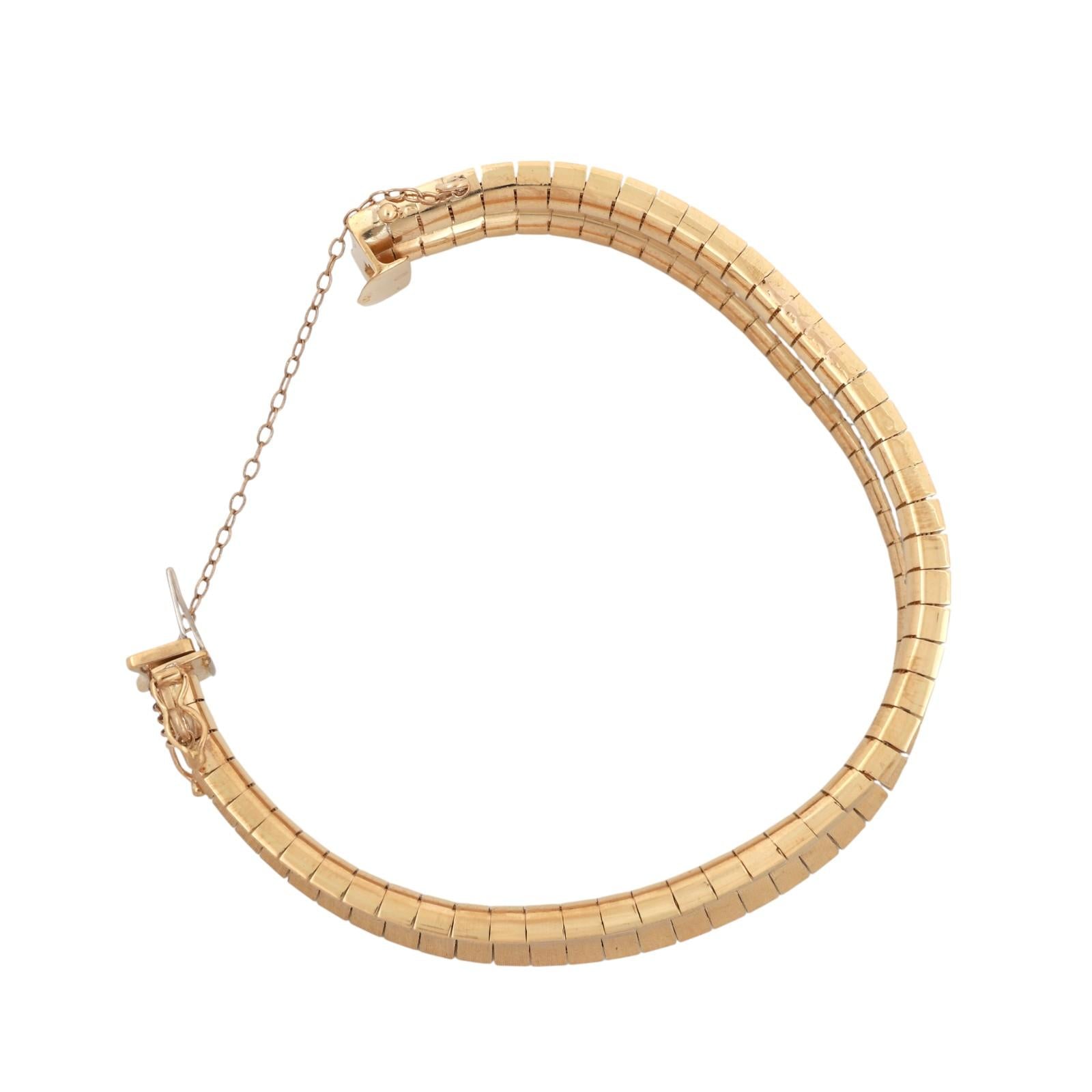 Vintage Floral Diamond Omega Style Wide Bracelet 18K Gold 0.85 TW 6.25" Ladies