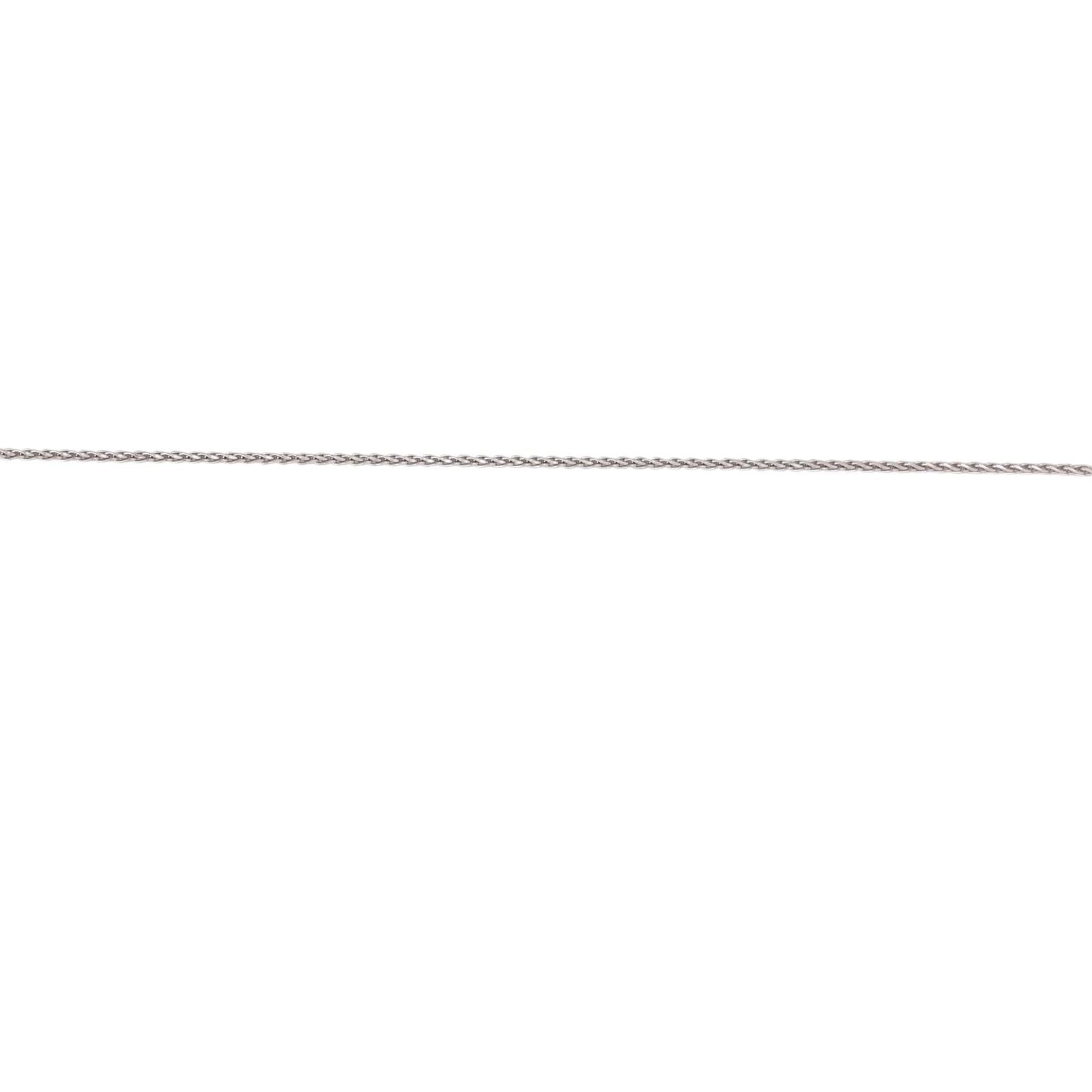 Diamond Starburst Pendant Spiga Chain Necklace 14K White Gold 0.75 TW 16"