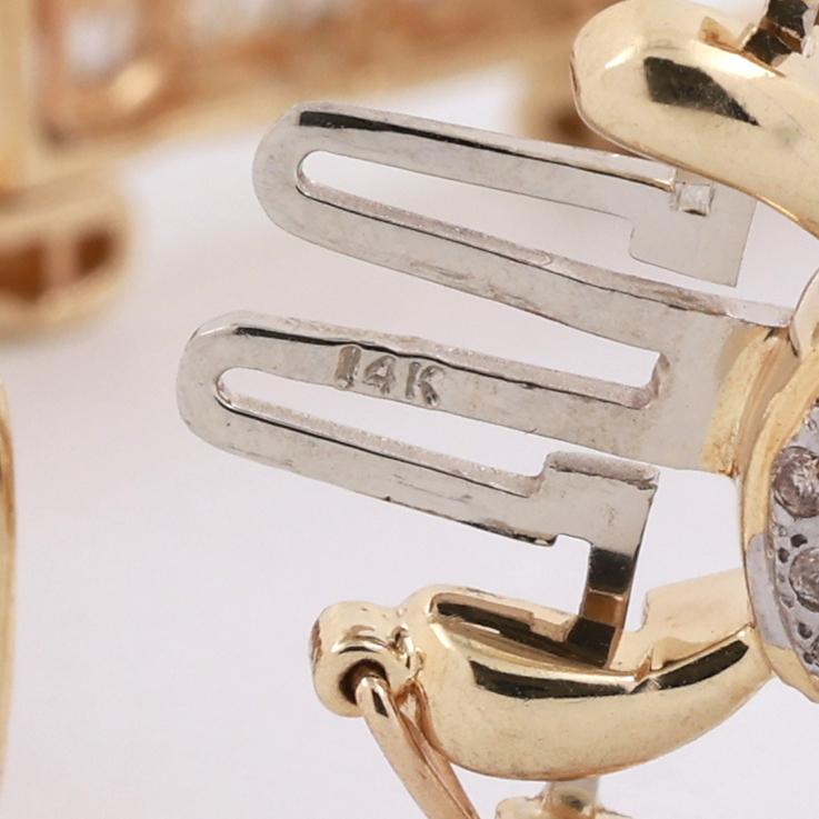 9.61ct Ruby & Diamond Bracelet 14K Two-Tone Gold 8" Wide Baguette Estate