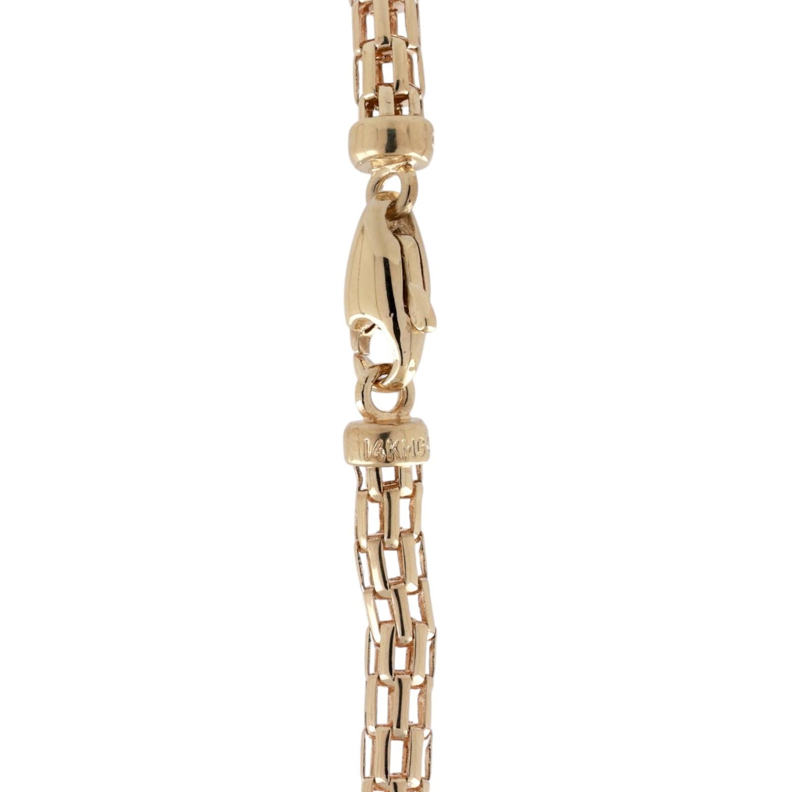 Blue Topaz Amethyst Station Mesh Chain Necklace 14K Yellow Gold 8.40 TW 32”