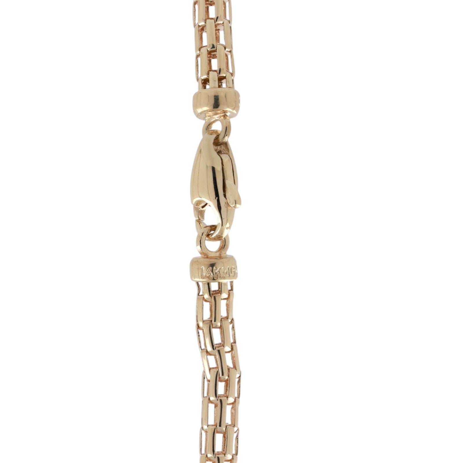 Blue Topaz Amethyst Station Mesh Chain Necklace 14K Yellow Gold 8.40 TW 32”