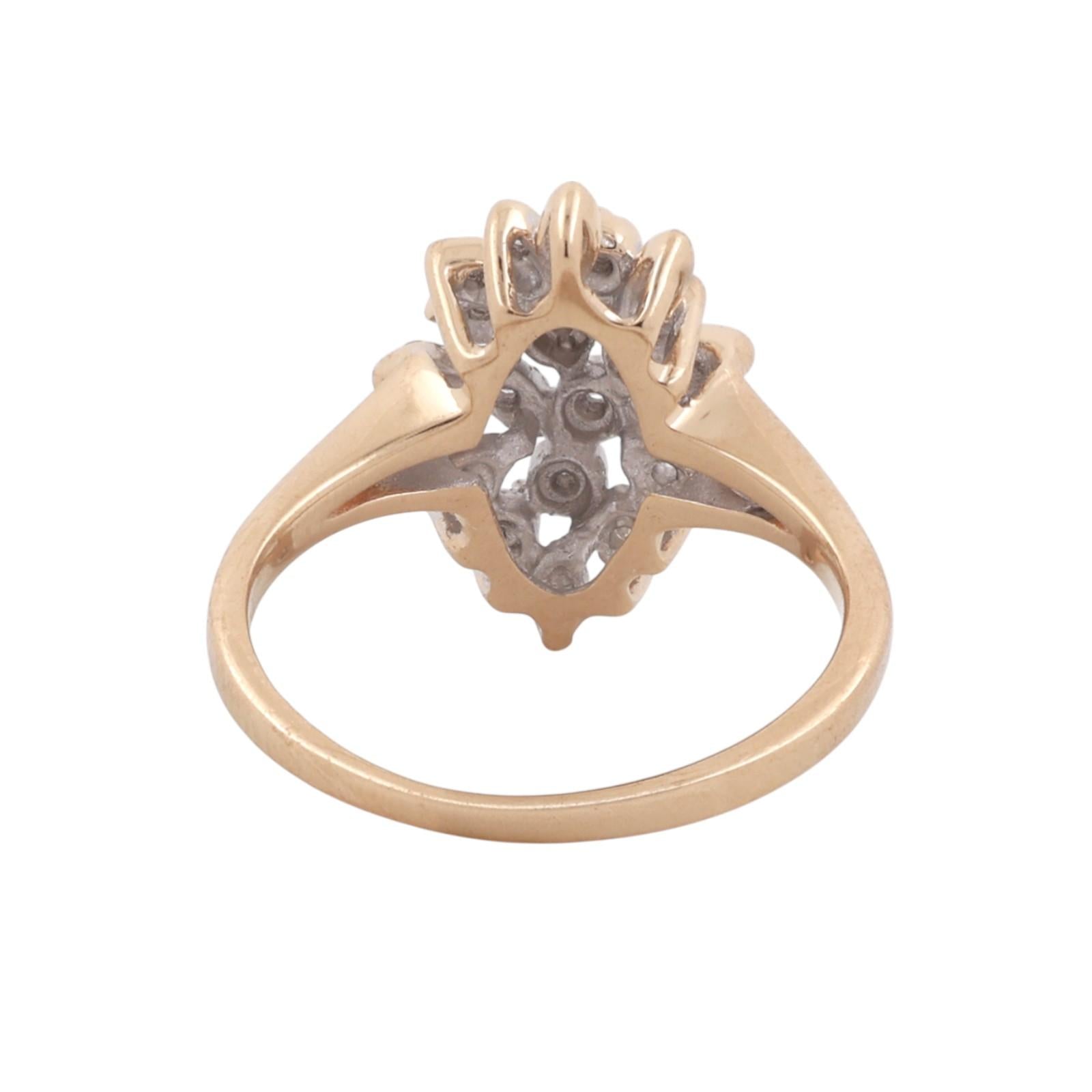 Cluster Diamond Floral Cocktail Ring 14K Gold 0.25 TW Size 7.5 Ladies Estate