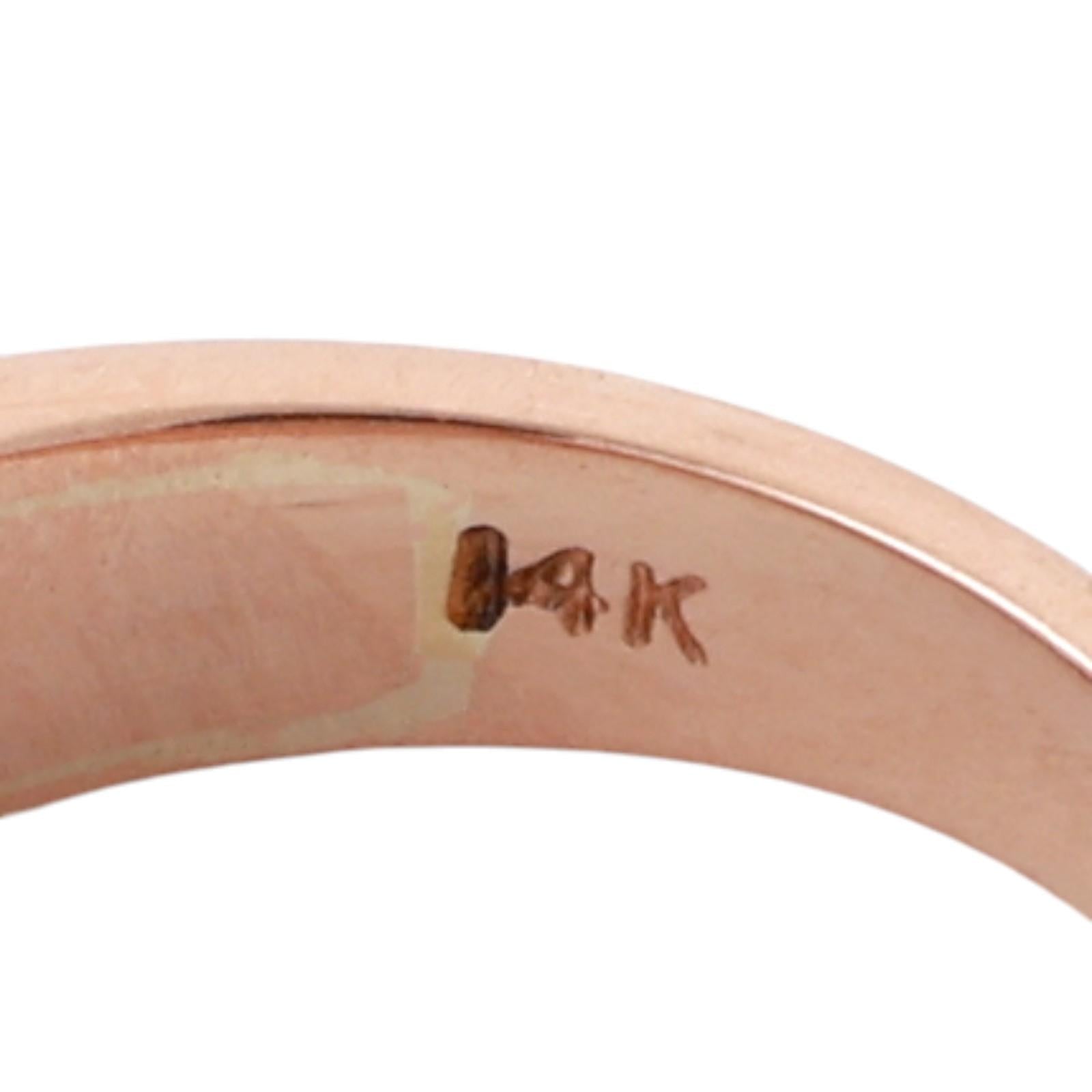 Cluster Diamond Half Eternity Wide Band Ring 14K Rose Gold 1.00 TW Size 6.75