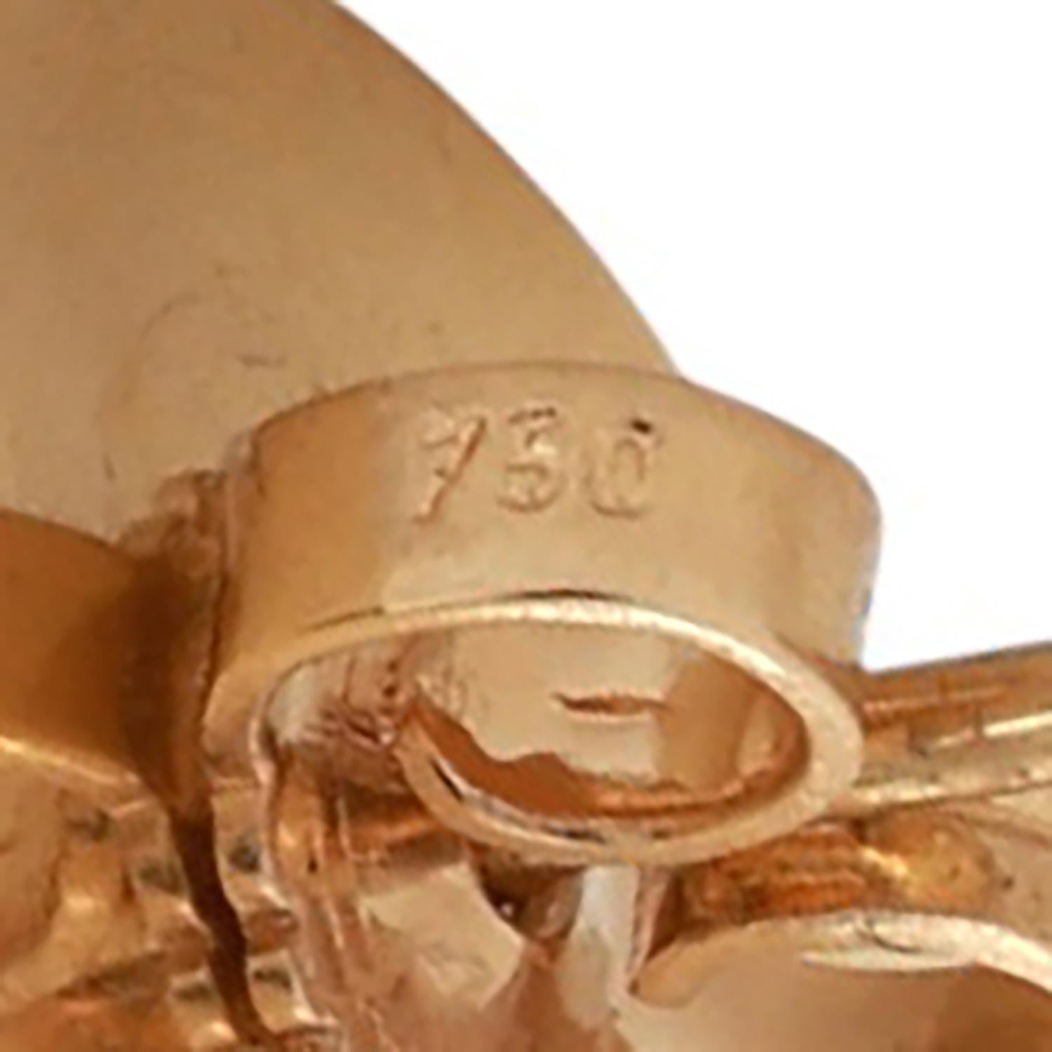 18K Yellow Gold Oval Basket Weave Dome Stud Earrings 0.30" Ladies Estate