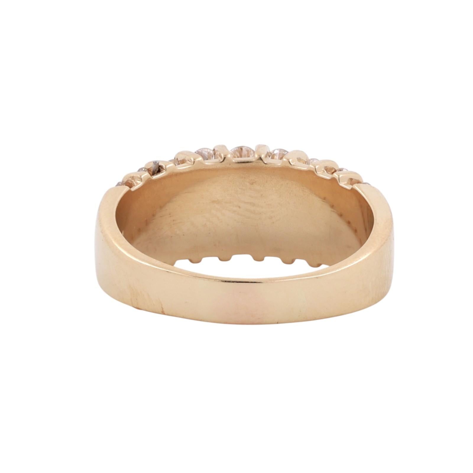 1.00 TW Bar Channel Set Diamond Wide Band Ring 14K Yellow Gold Size 7 Ladies