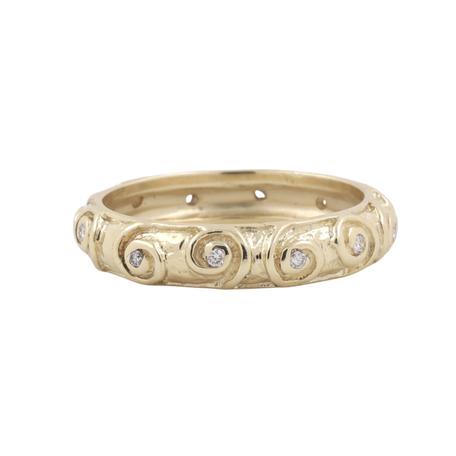 0.38 TW Diamond Full Eternity Band Ring Anniversary 14K Yellow Gold Size 8.25