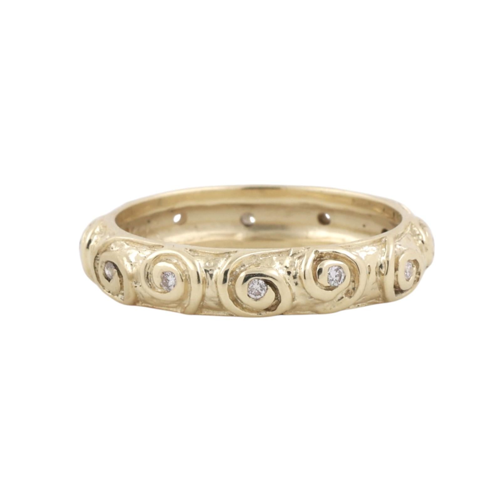 0.38 TW Diamond Full Eternity Band Ring Anniversary 14K Yellow Gold Size 8.25