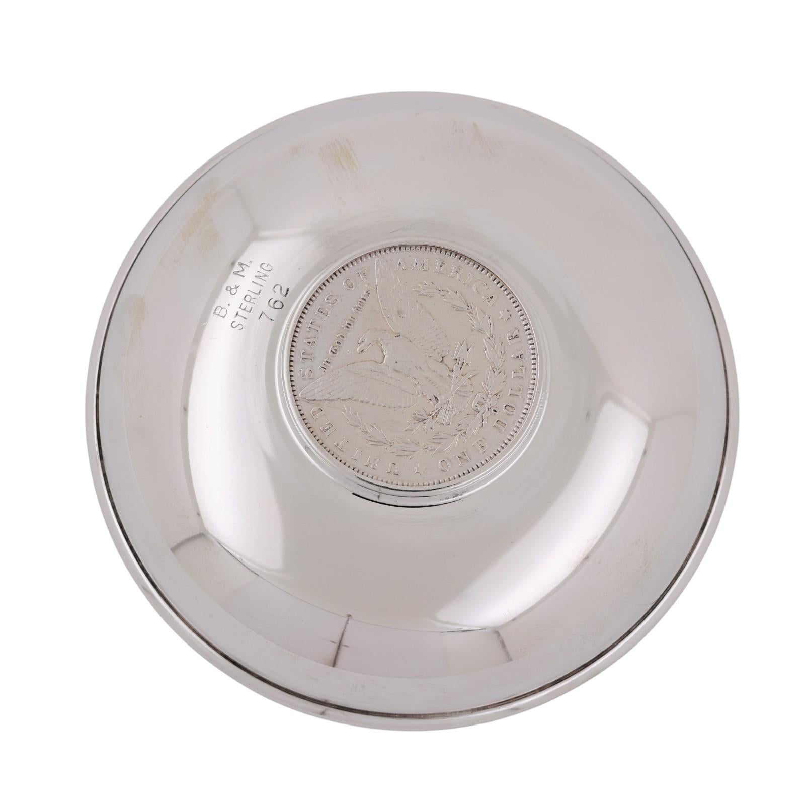 Antique Baldwin & Miller B&M 1889 Morgan Dollar Sterling Bowl/Trinket Dish #762