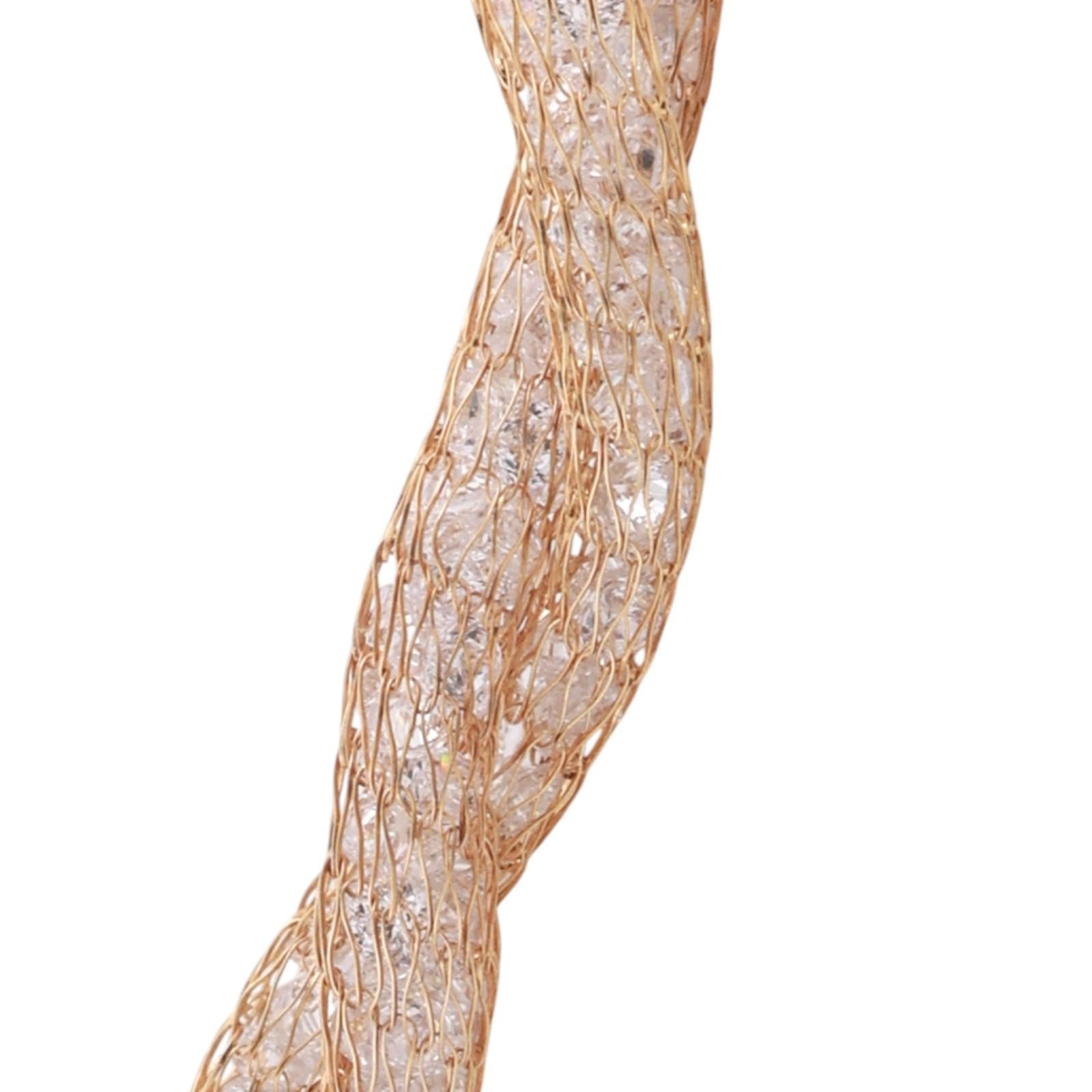 Cubic Zirconia Mesh Twisted Chain Necklace 10K Yellow Gold 18" Ladies Estate