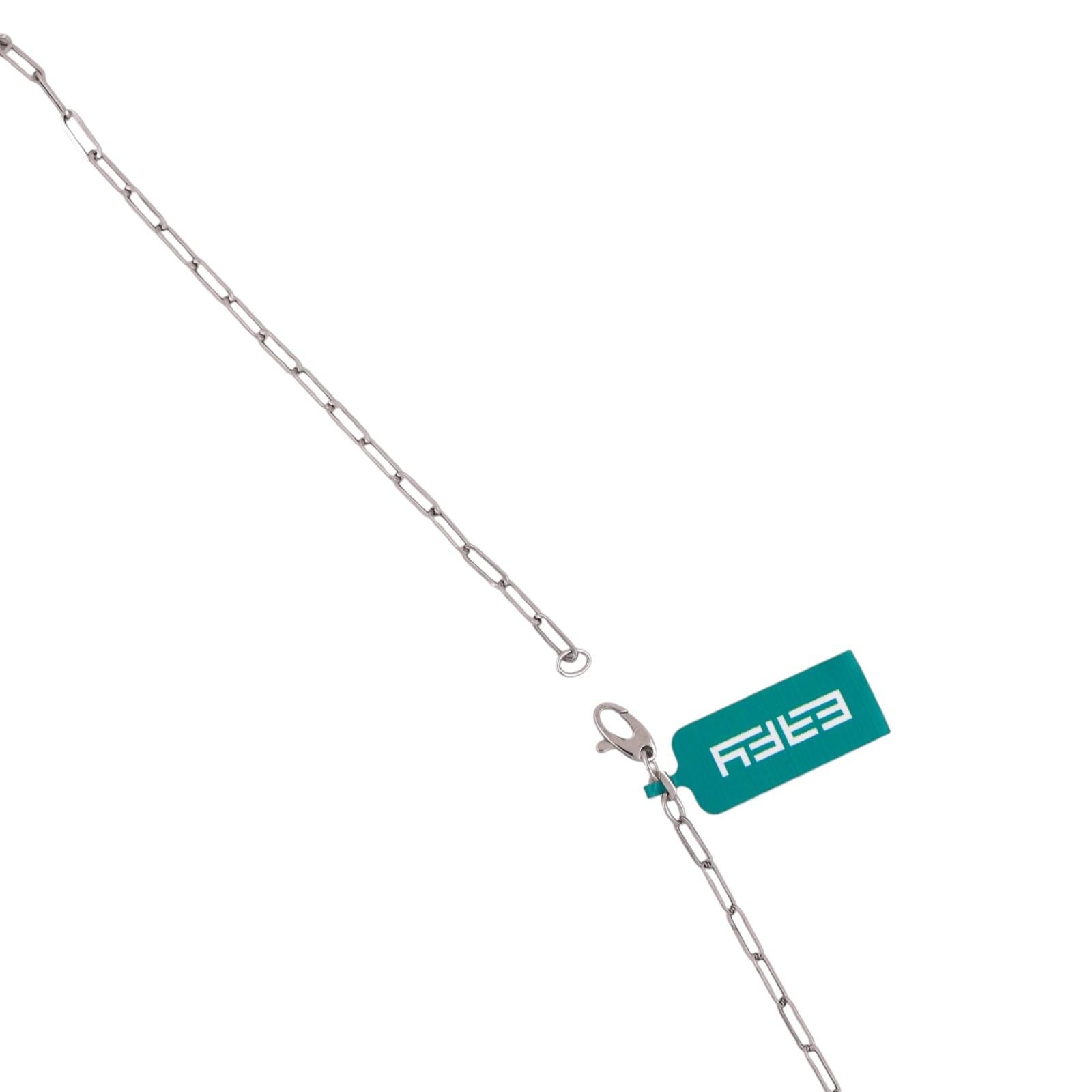 Effy Onyx Diamond Panther Pendant Paperclip Chain Necklace 14K White Gold 18"