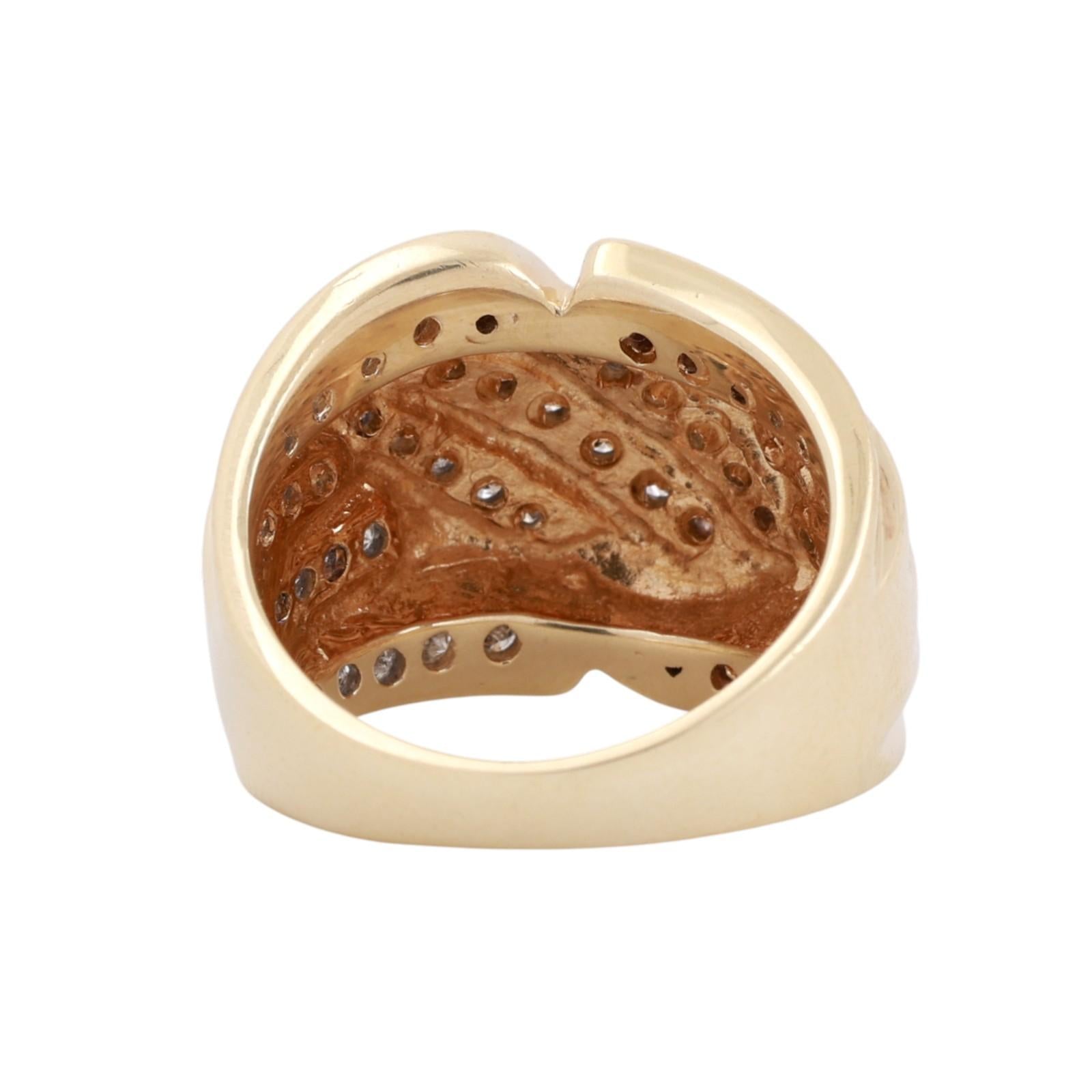 Diamond Wide Band Ring 10K Gold Swirl 1.10 TW Size 7.5 Ladies Estate