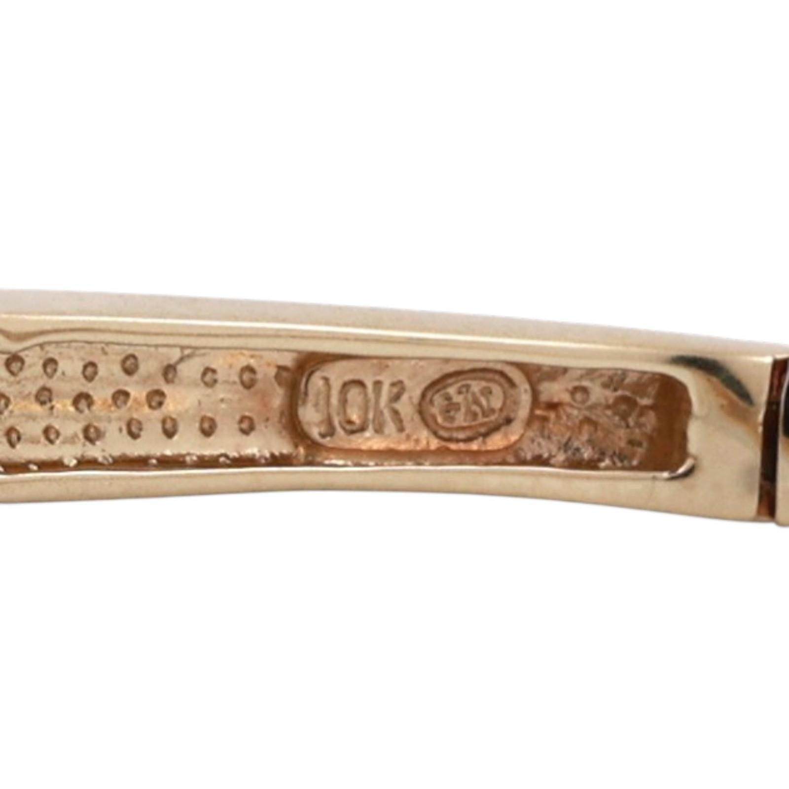 1.00 TW Vintage Diamond Swirl Bangle Bracelet 10K Gold 7" Ladies Estate