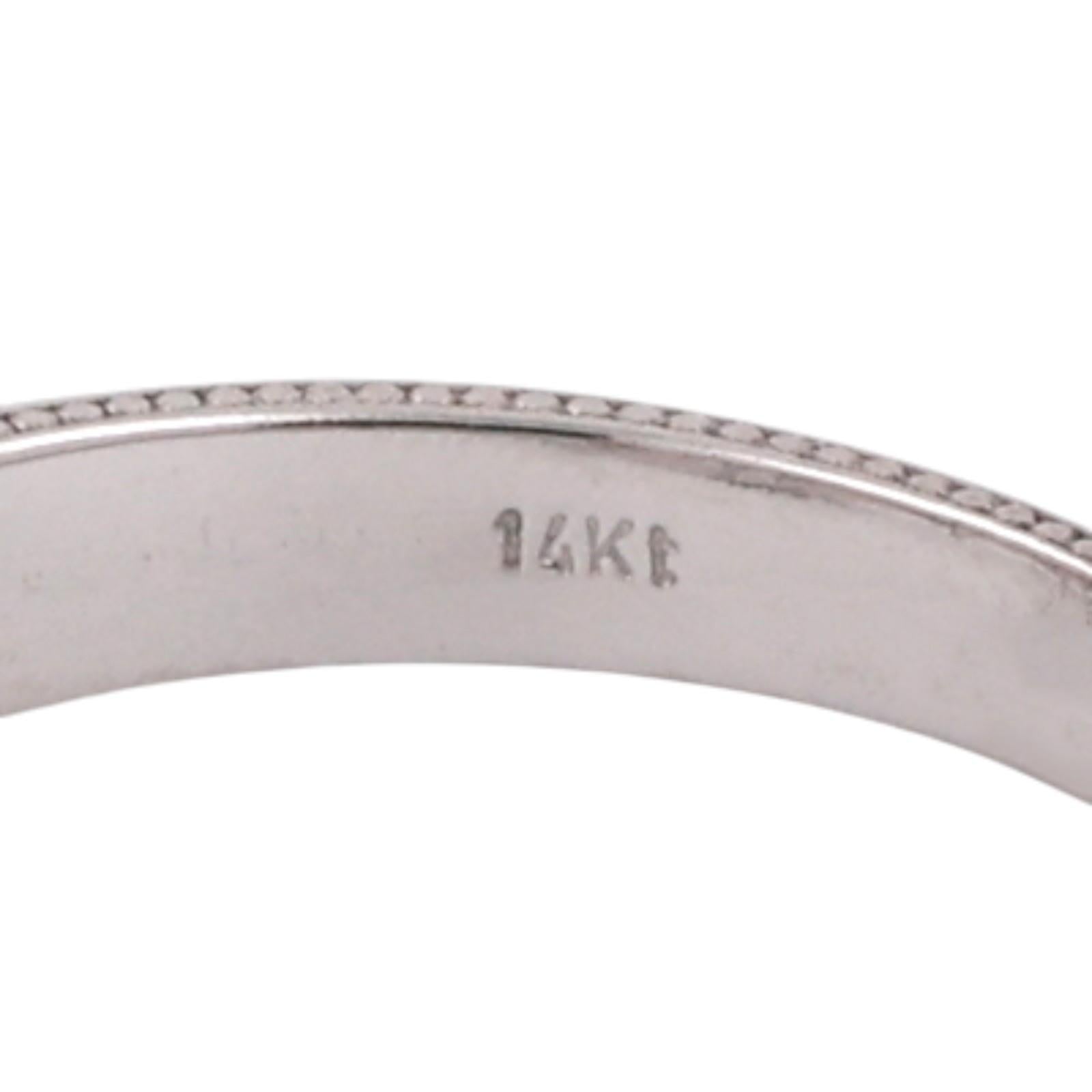 0.80 TW Solitaire Forever One Moissanite Engagement Ring 14K White Gold Size 6