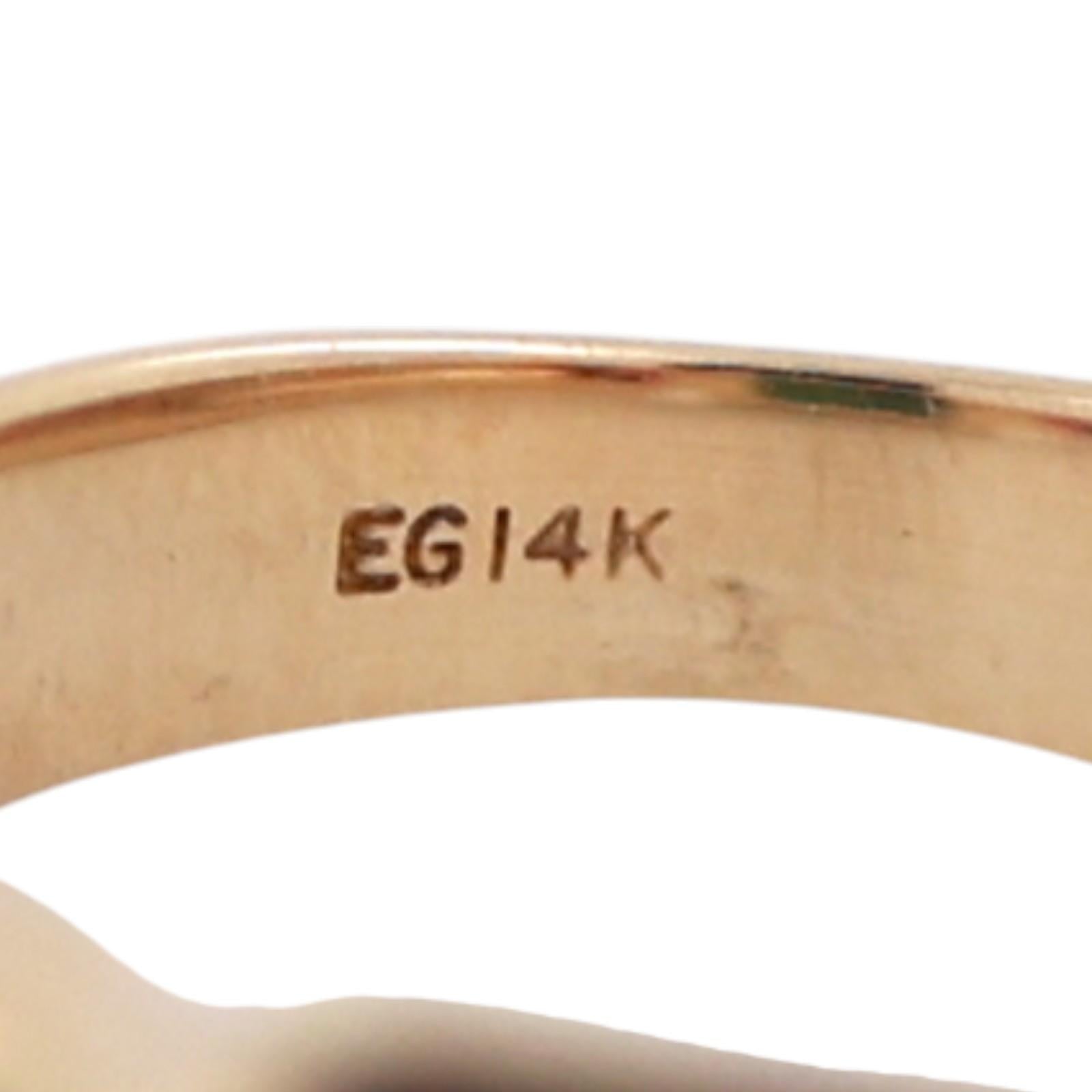 1.74 CTW Green and Pink Tourmaline Cocktail Ring 14K Yellow Gold Size 5.5 Ladies