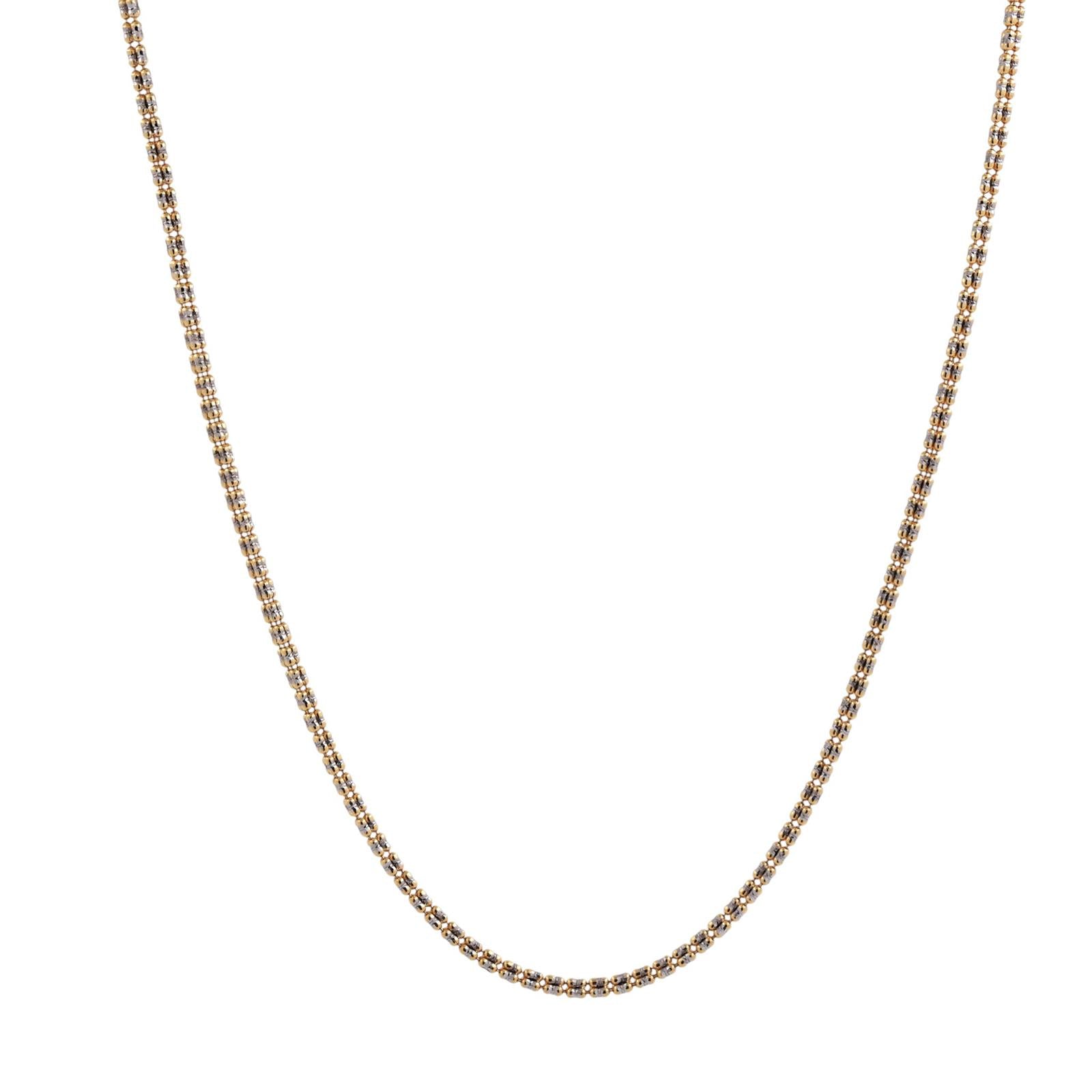 14K Two-Tone Gold Sparkle Chain Necklace 18" Unisex Estate