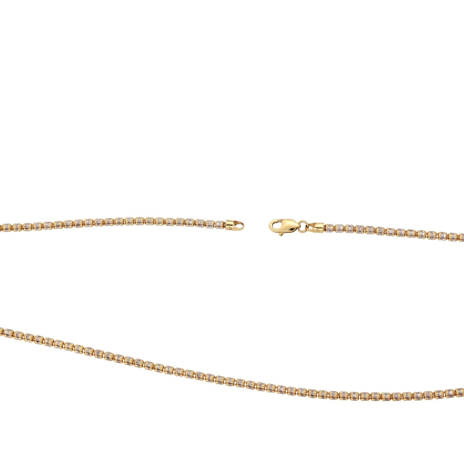 14K Two-Tone Gold Sparkle Chain Necklace 18" Unisex Estate