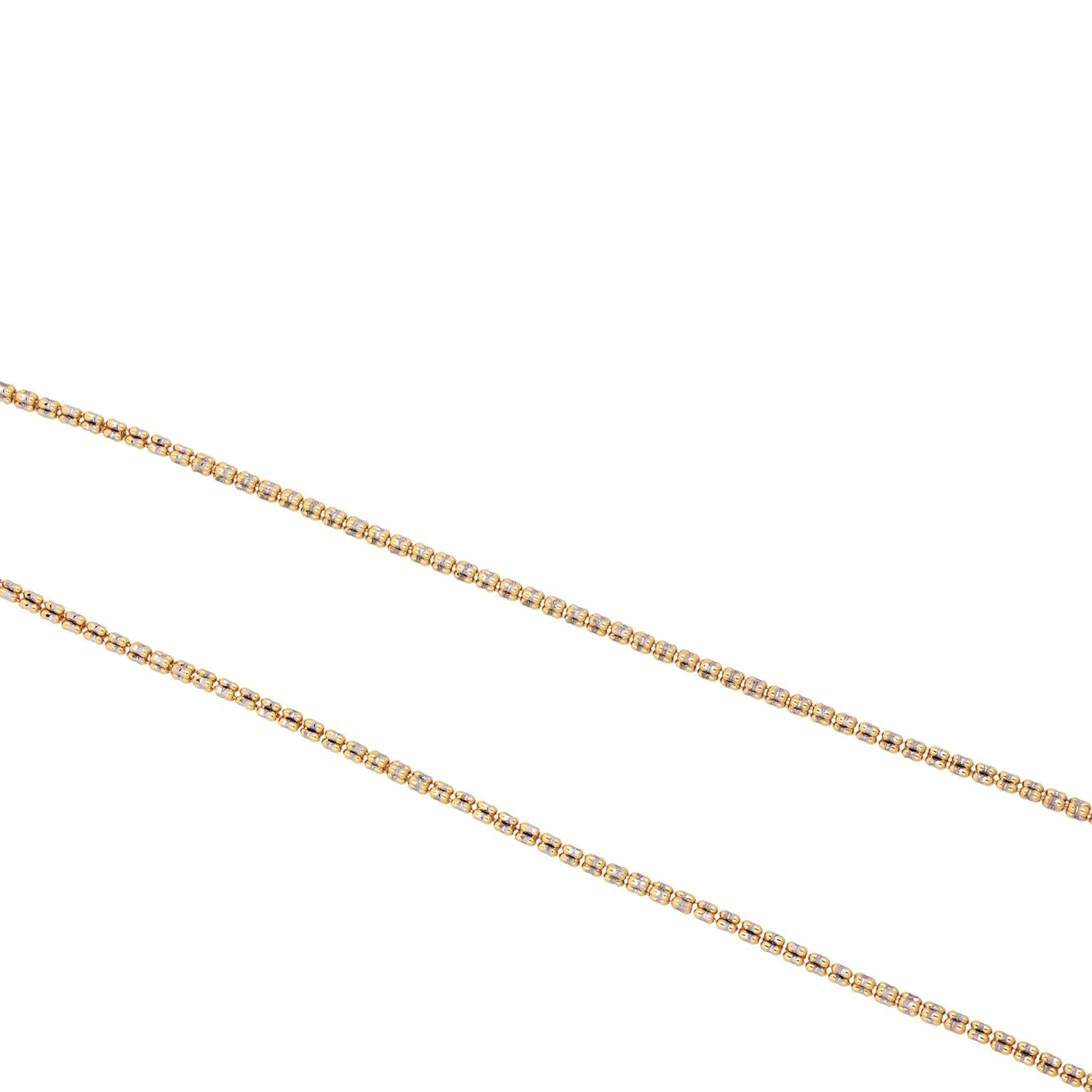 14K Two-Tone Gold Sparkle Chain Necklace 18" Unisex Estate