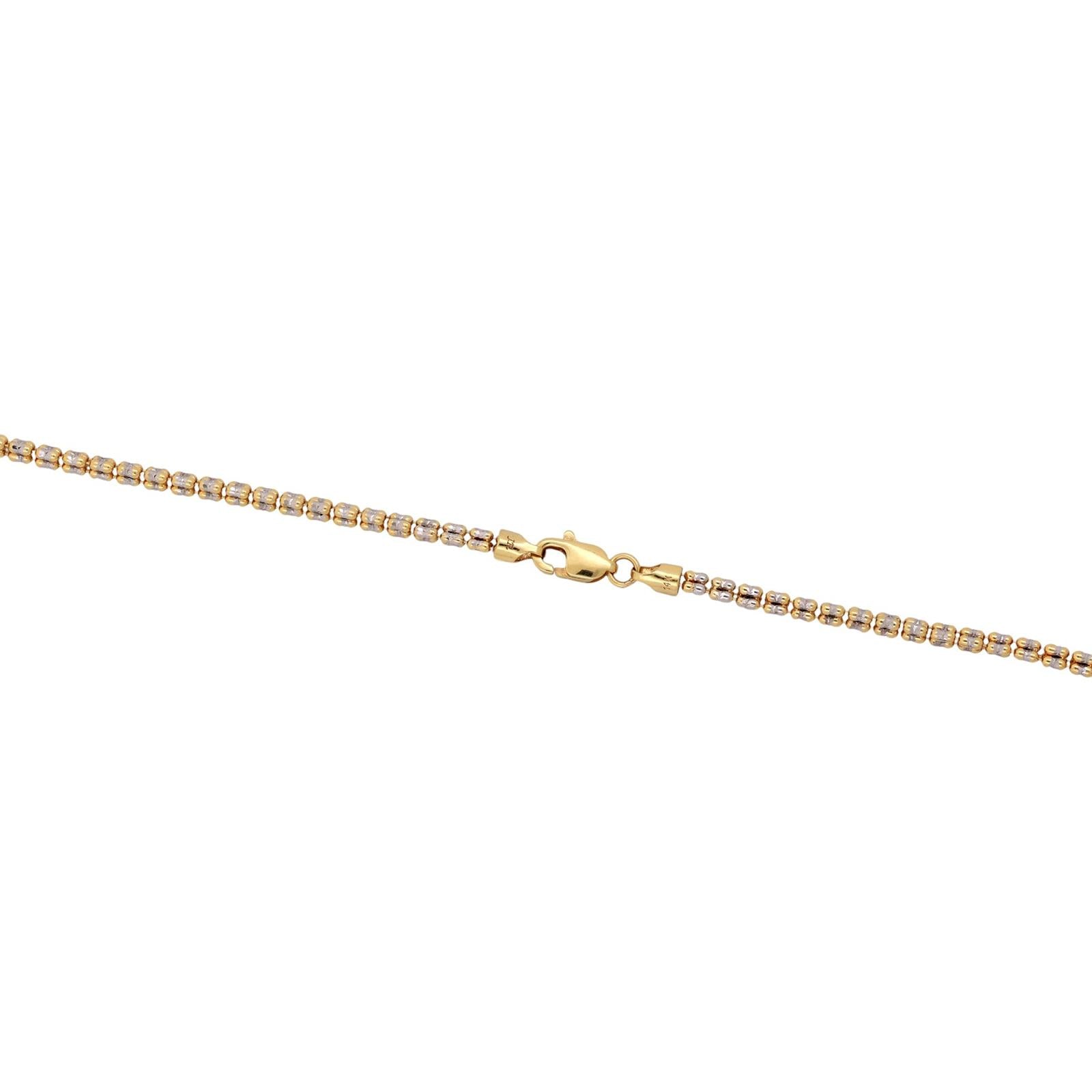 14K Two-Tone Gold Sparkle Chain Necklace 18" Unisex Estate