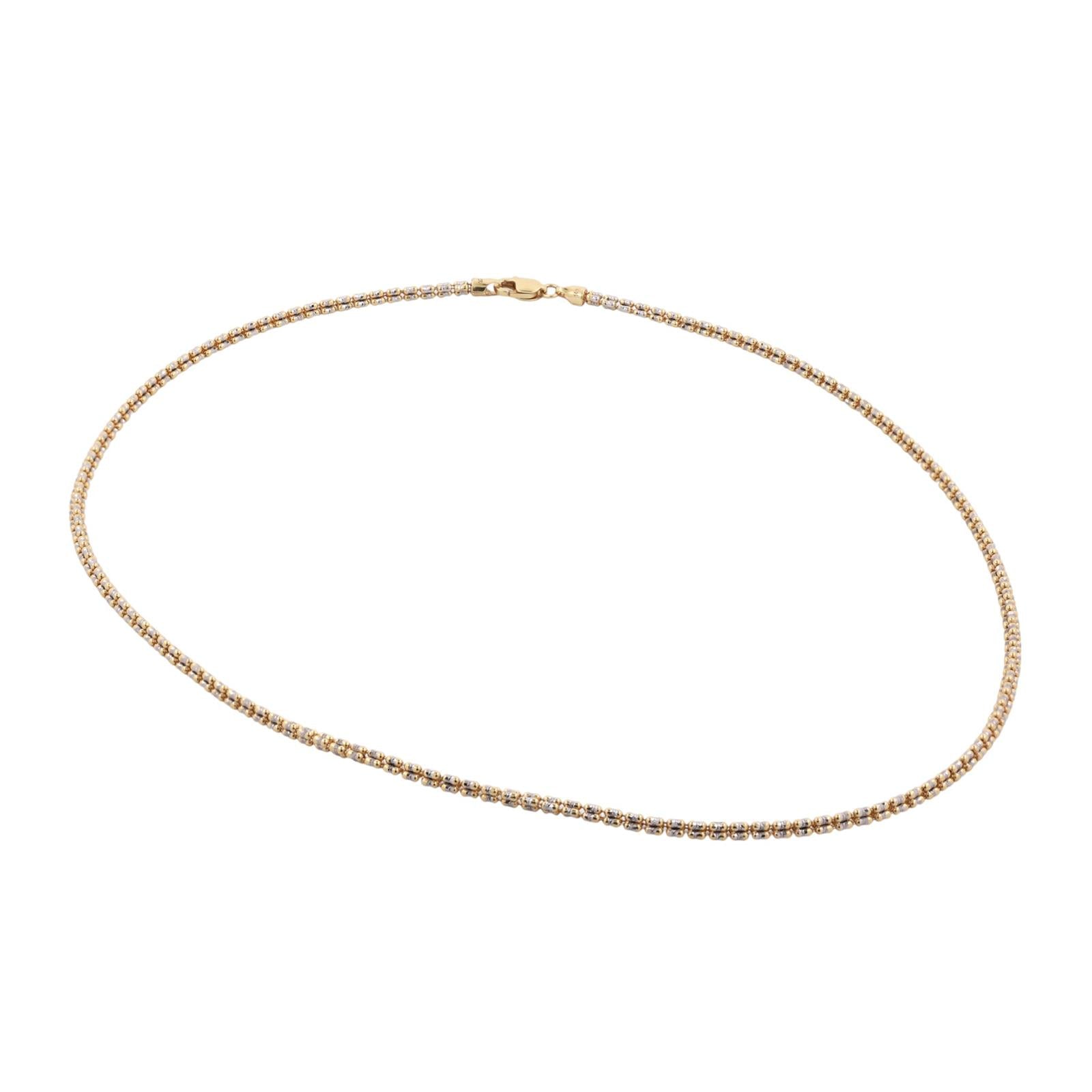 14K Two-Tone Gold Sparkle Chain Necklace 18" Unisex Estate
