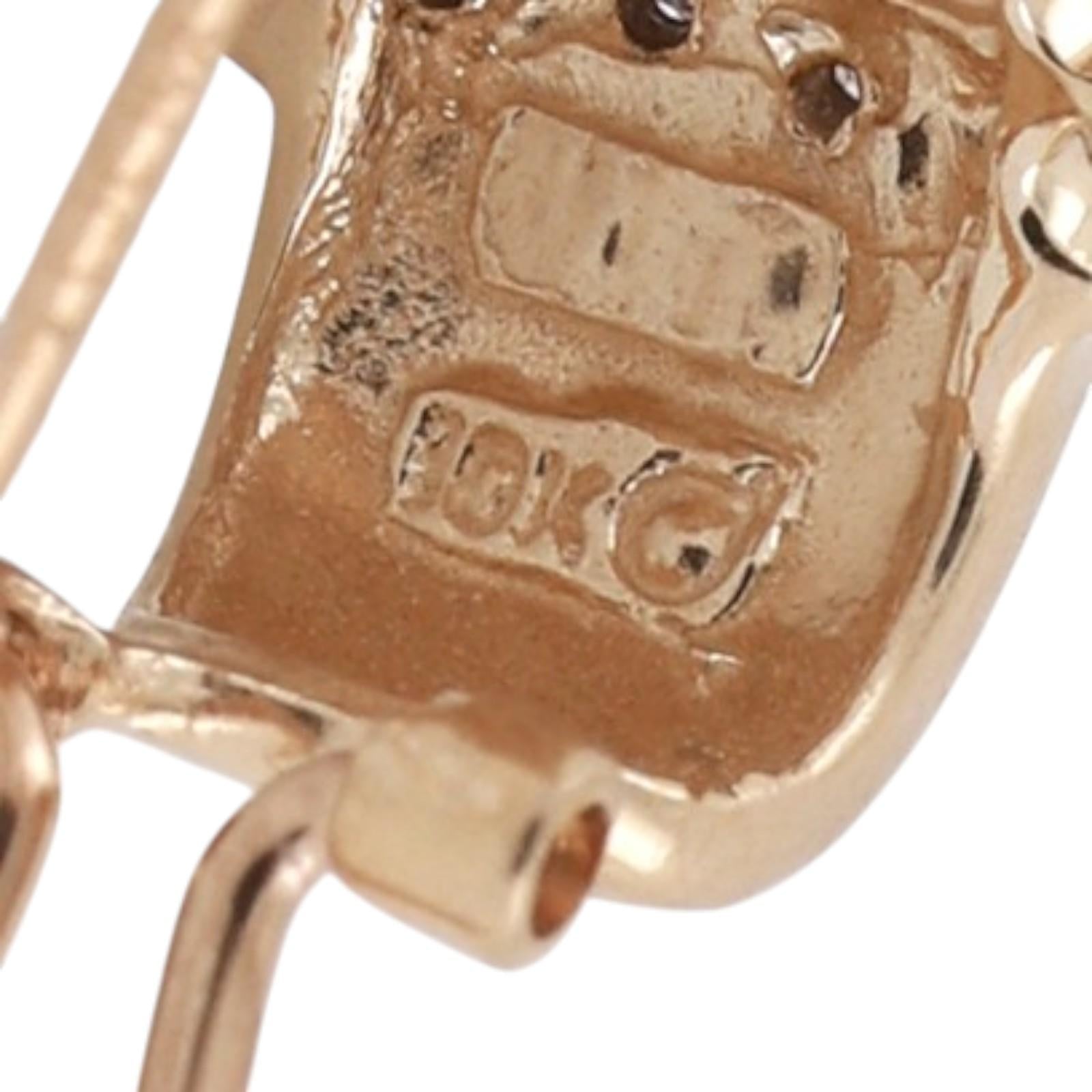 4-Row Diamond J Hoop Dome Earrings 10K Gold 2.00 TW Omega Backs 0.60" Ladies