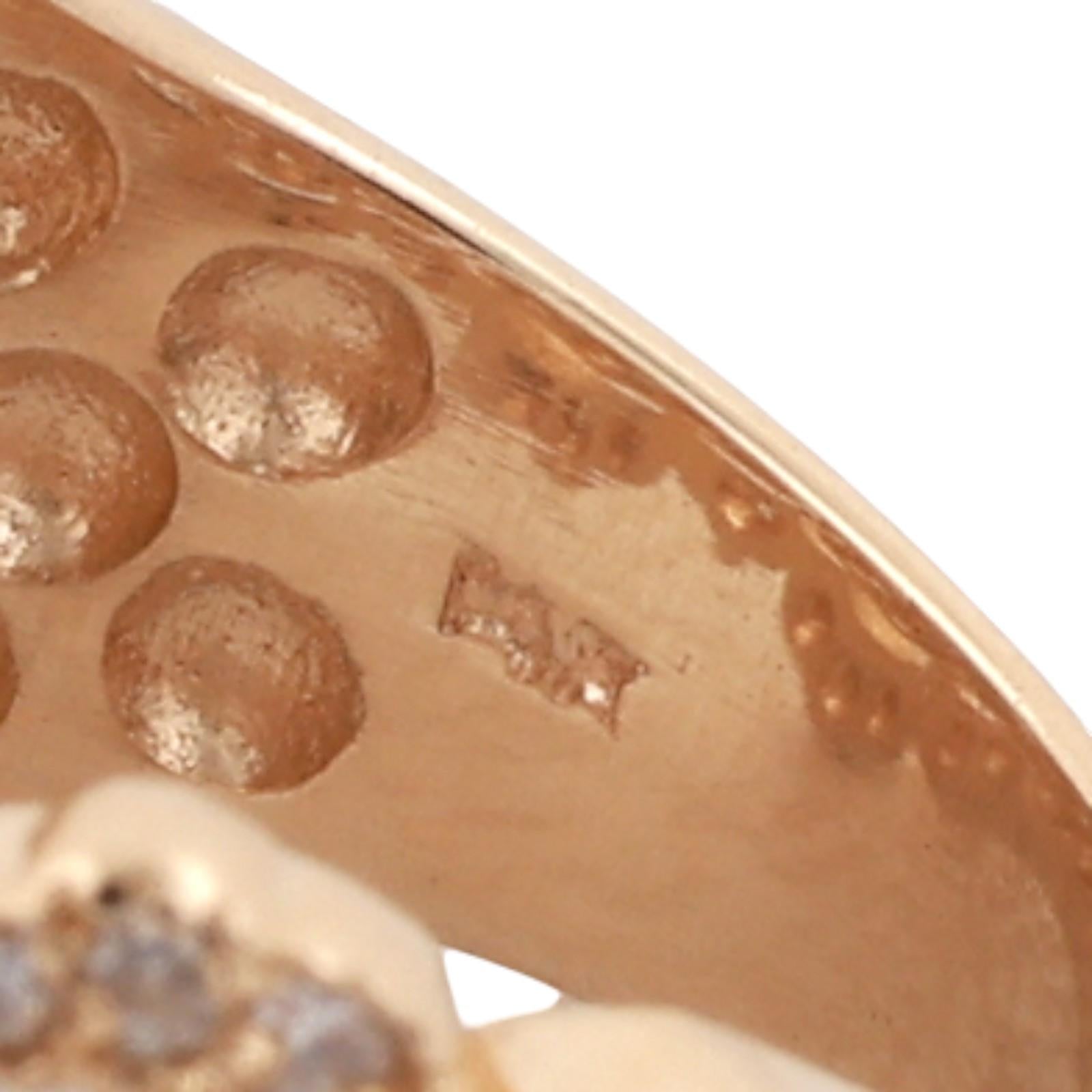 1.75 TW Diamond Floral Wide Band Ring 14K Yellow Gold Size 7.75 Ladies Estate