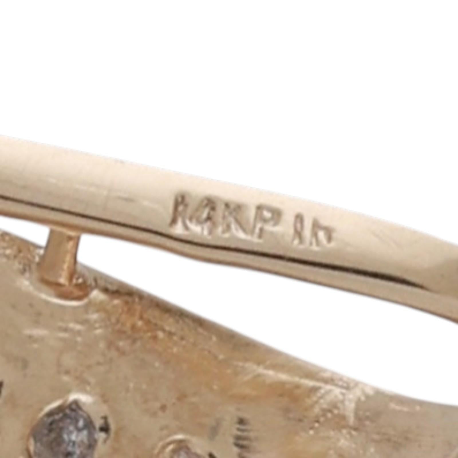 1.08 TW Cluster Diamond Triangular Slider Pendant 14K Gold 0.90" Estate