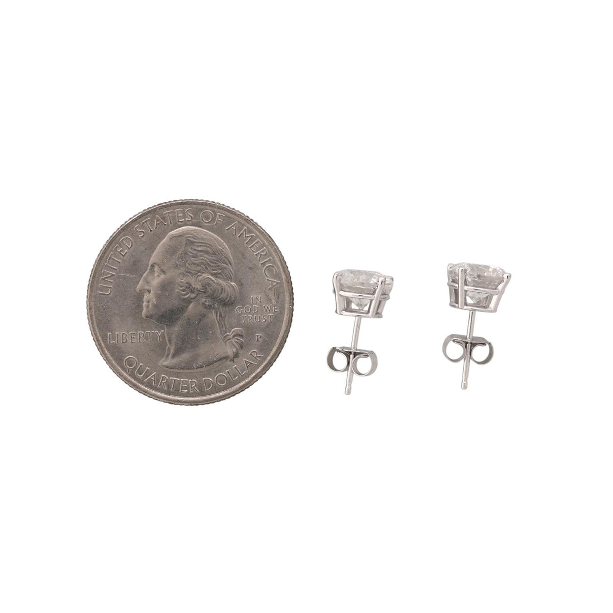Natural Diamond Stud Earrings White Gold 3.00 CTW Round 4-Prong