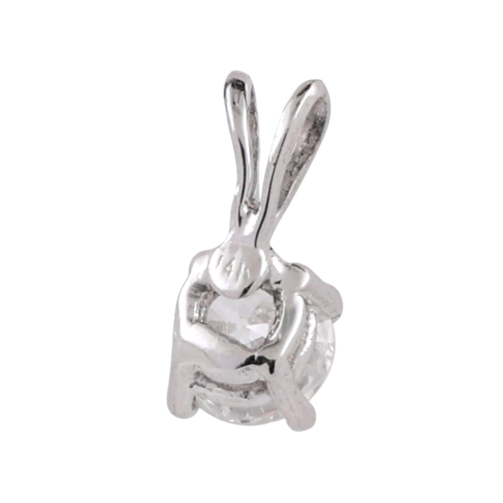 NEW Round Diamond Solitaire Pendant White Gold 0.46 CT 0.35"