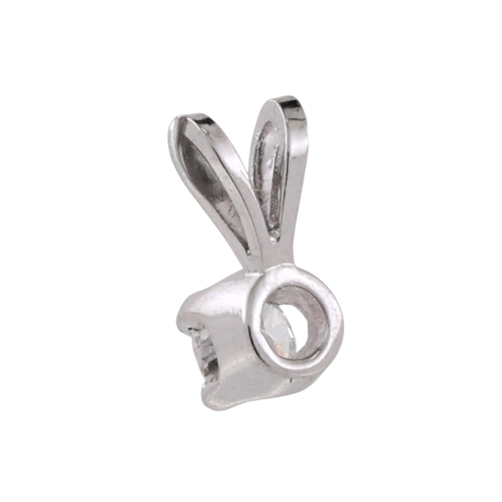 NEW Round Diamond Solitaire Pendant 14K White Gold 0.13 CT 4-Prong Set 0.33"